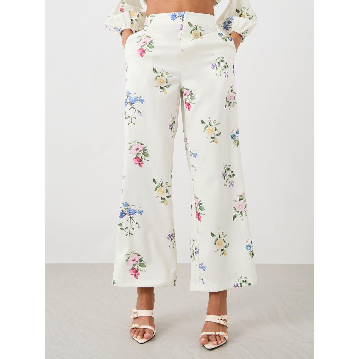 بنطال بأرجل واسعة وطبعة زهور-women-clothing-bottoms-trousers-image-2