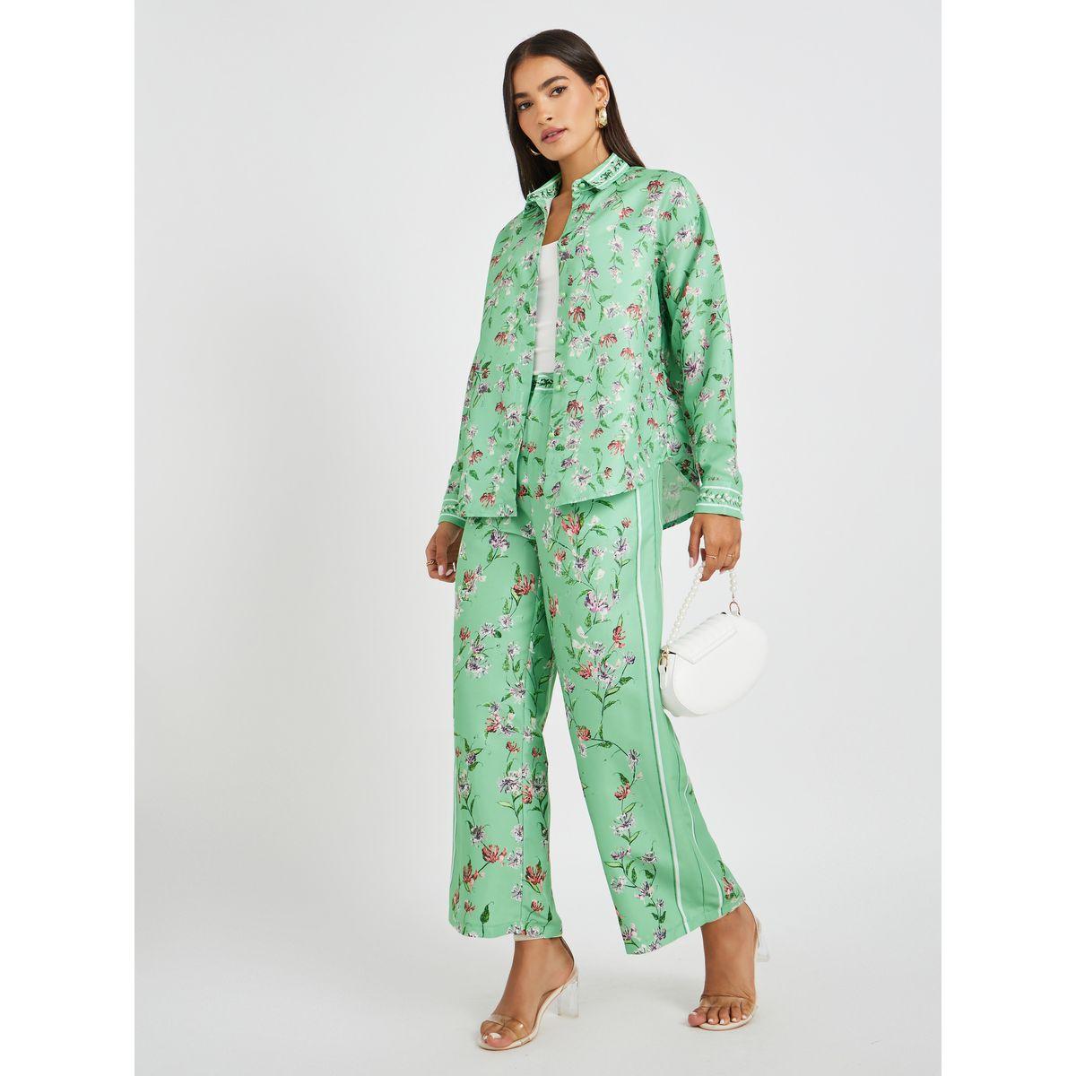 Styli Floral Printed Pleated Panelled Straight Leg Pants-women-clothing-bottoms-trousers-image-1