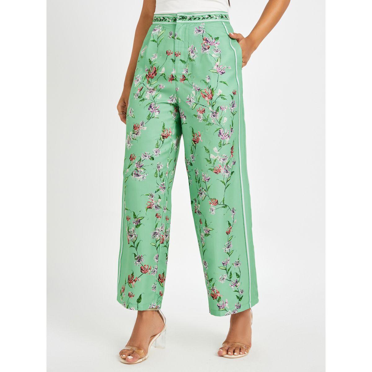 Styli Floral Printed Pleated Panelled Straight Leg Pants-women-clothing-bottoms-trousers-image-2