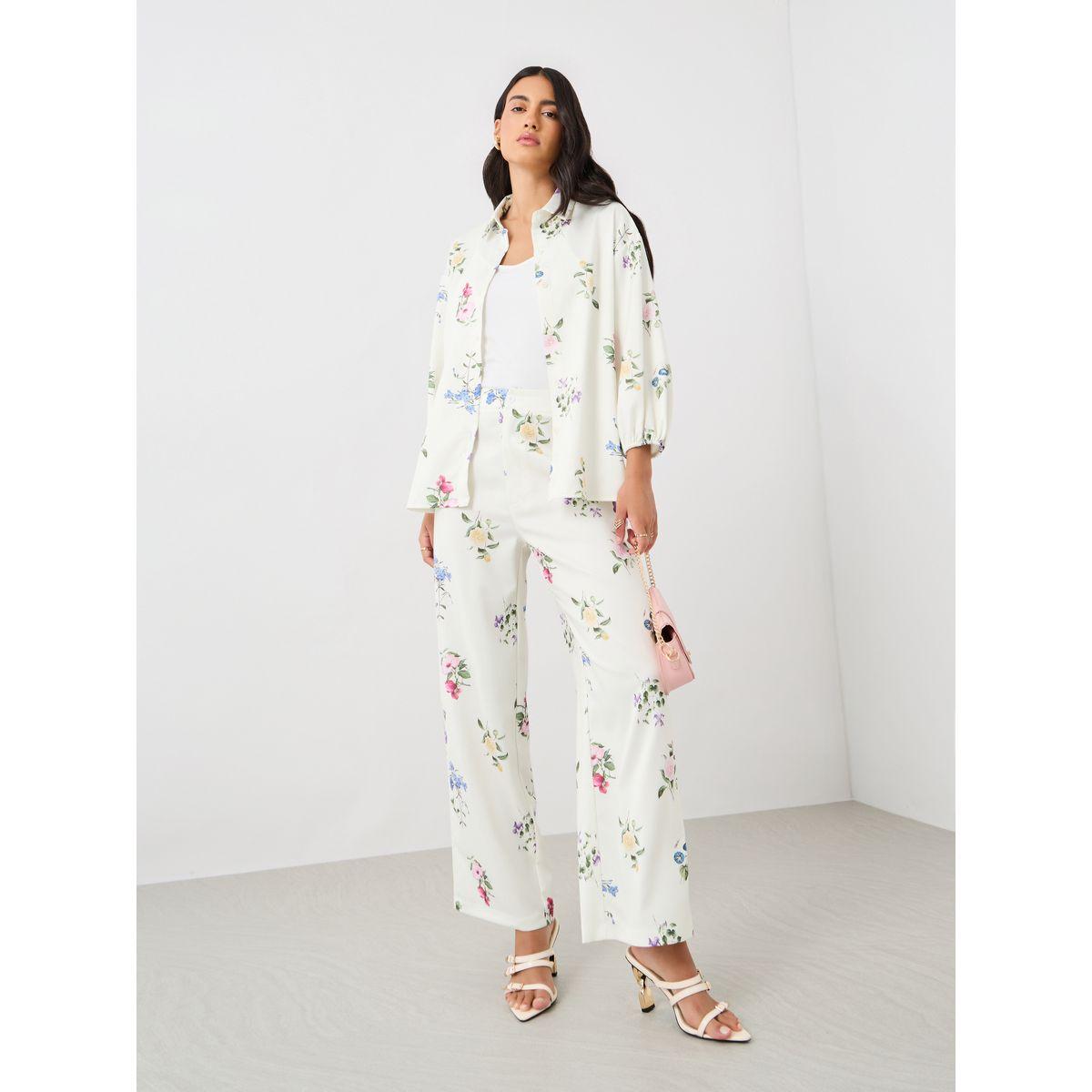بلوزة بطبعة زهور وأكمام بالون مع أزرار-women-clothing-shirtsandblouses-shirts-image-2