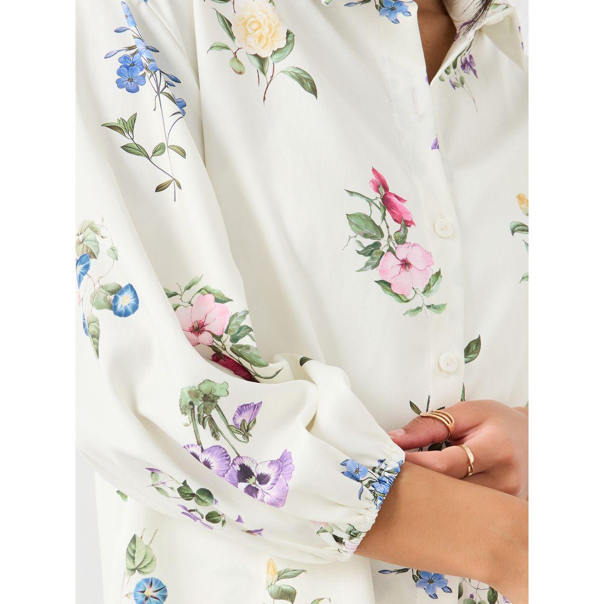بلوزة بطبعة زهور وأكمام بالون مع أزرار-women-clothing-shirtsandblouses-shirts-image-4