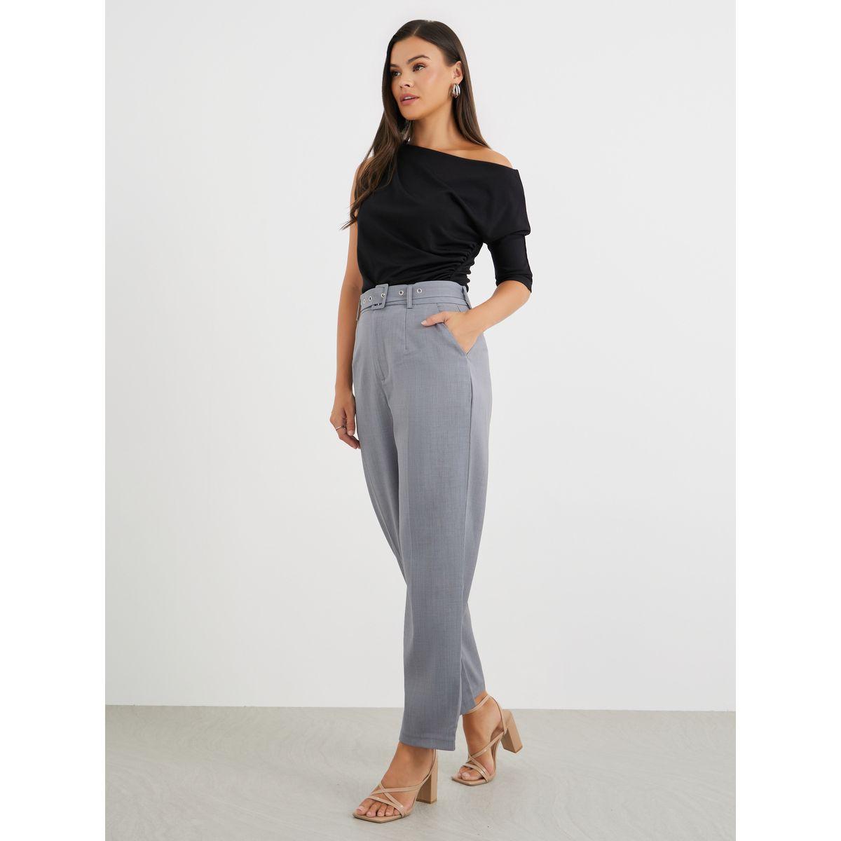 بنطال بخصر متوسط وقصة مستدقة مع جيوب-women-clothing-bottoms-trousers-image-1