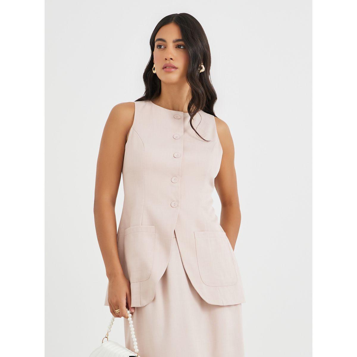 Styli Buttoned Longline Waistcoat-women-clothing-coatsandjackets-waistcoats-image-1