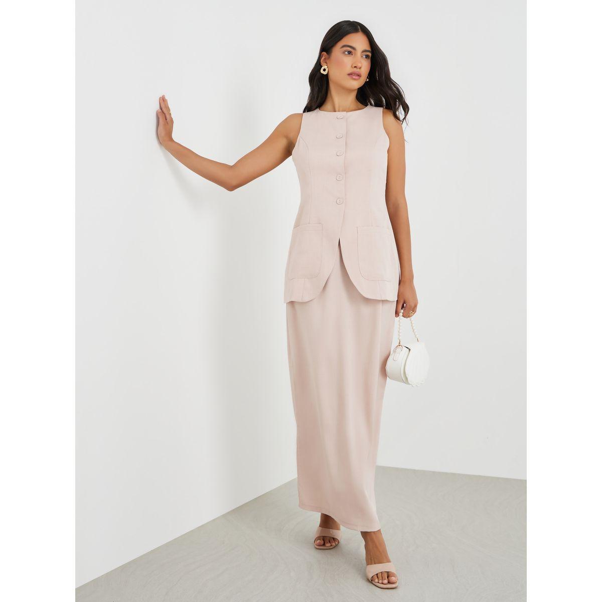 جيليه طويل بأزرار غلق-women-clothing-coatsandjackets-waistcoats-image-2