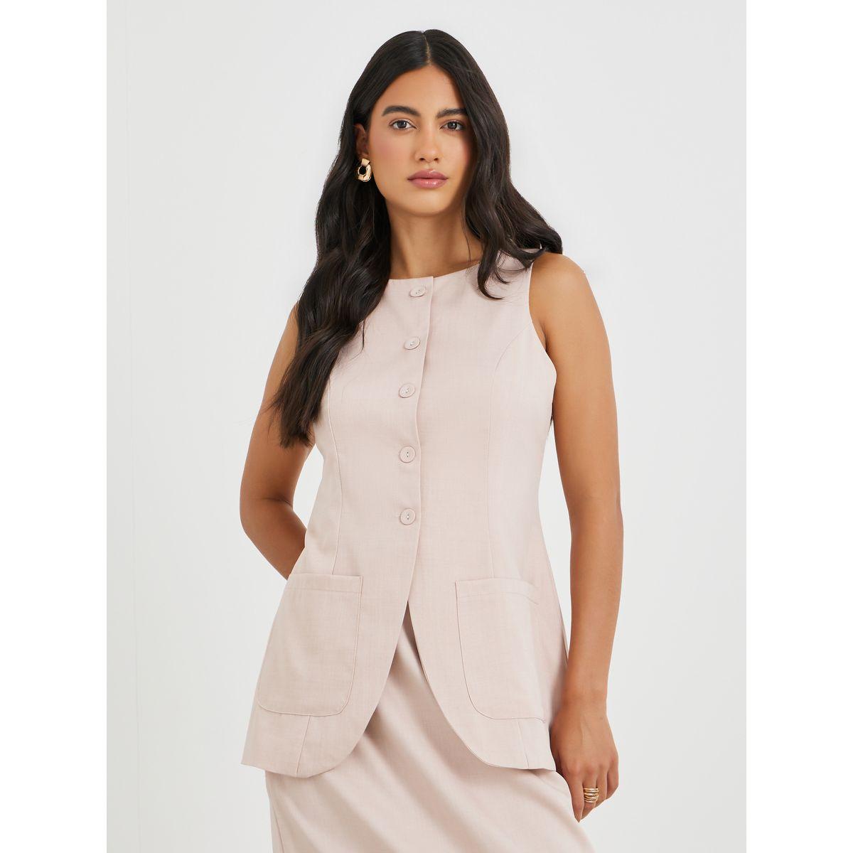 جيليه طويل بأزرار غلق-women-clothing-coatsandjackets-waistcoats-image-3
