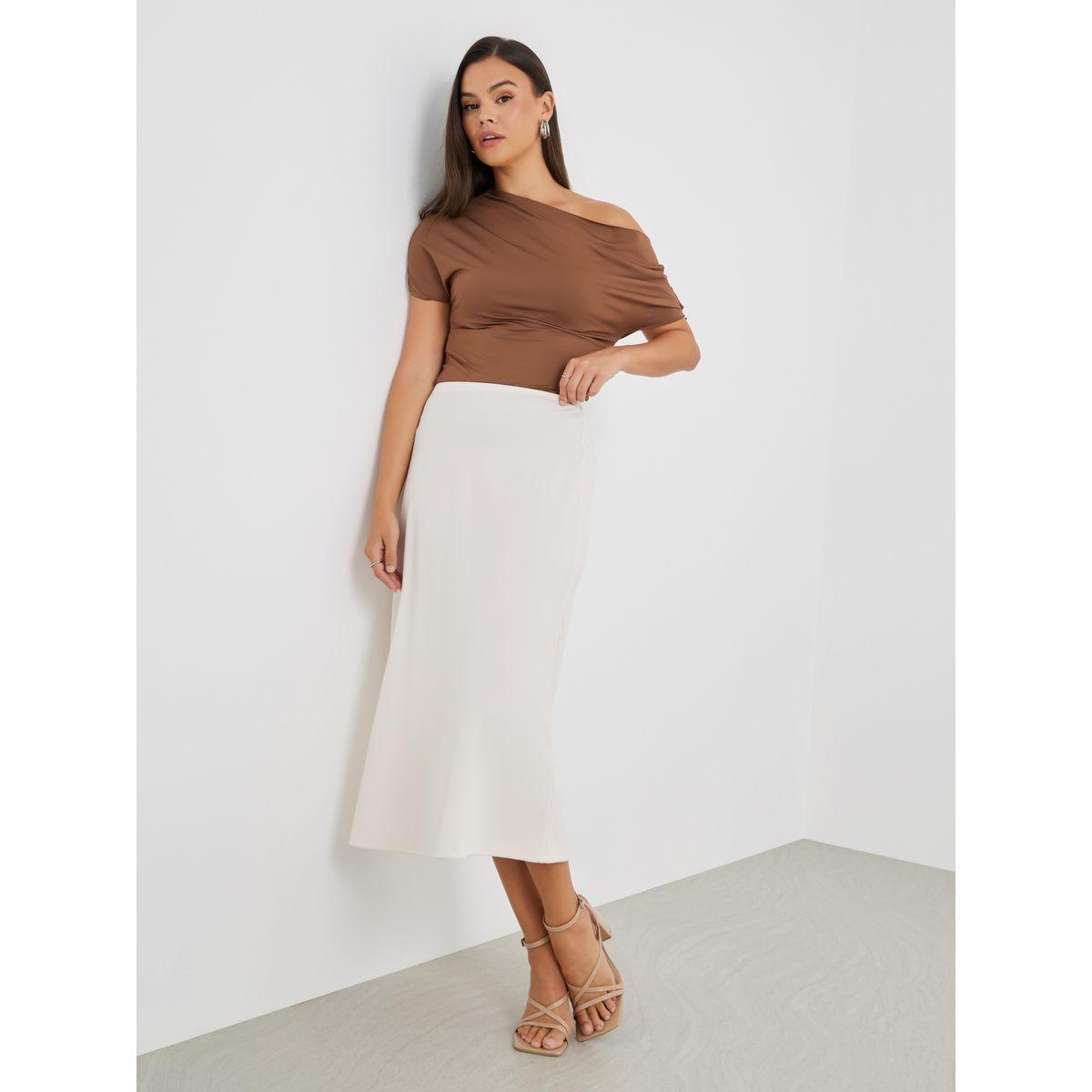 Styli Solid Mid Rise A-Line Midi Skirt-women-clothing-bottoms-skirts-image-1