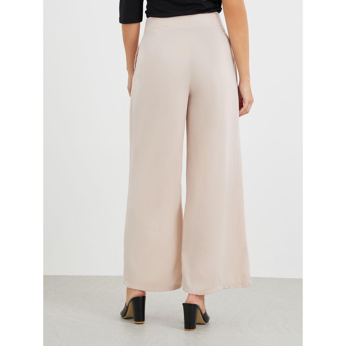 Styli Solid High Rise Pleated Wide Leg Pants-women-clothing-bottoms-trousers-image-4