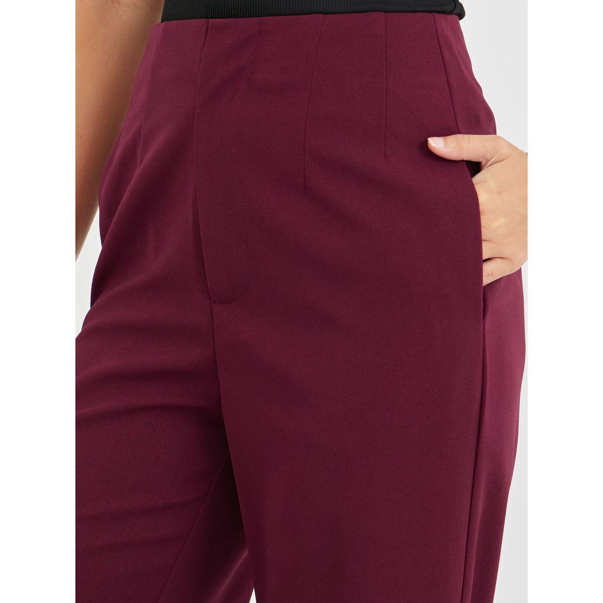 Styli Solid Mid Rise Flare Fit Pants-women-clothing-bottoms-trousers-image-3
