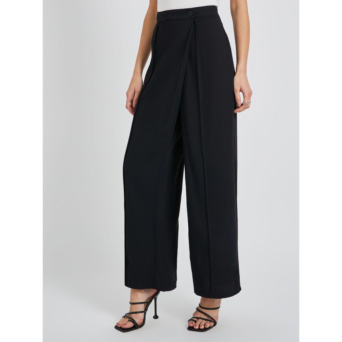 بنطال سادة بقصة مستدقة وزر إغلاق-women-clothing-bottoms-trousers-image-2