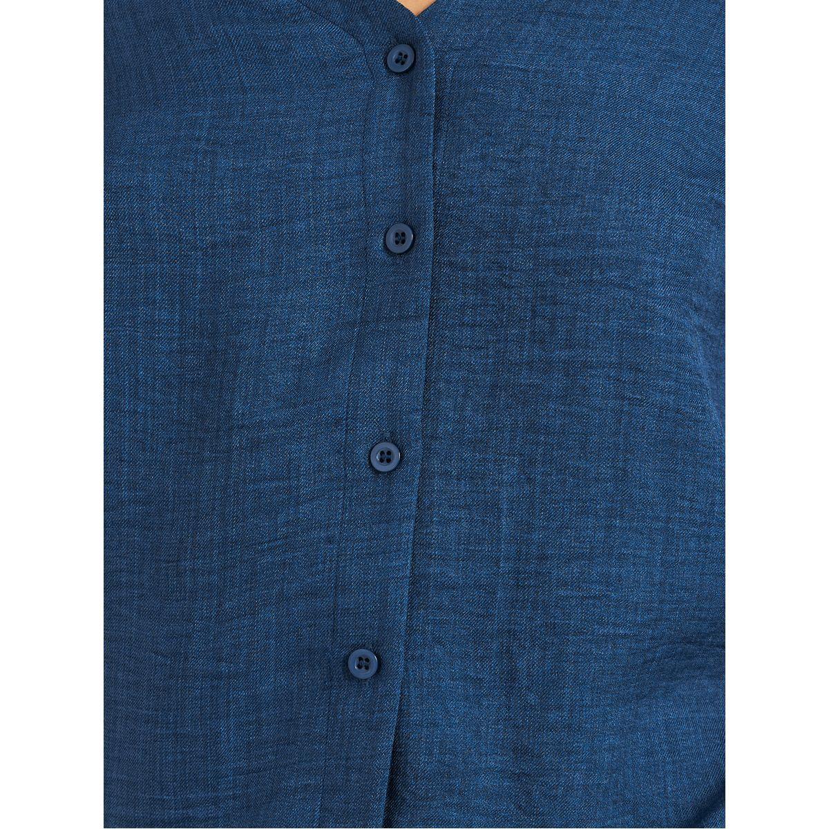 Styli Solid V-Neck Buttoned Regular Fit Shirt-women-clothing-shirtsandblouses-shirts-image-4