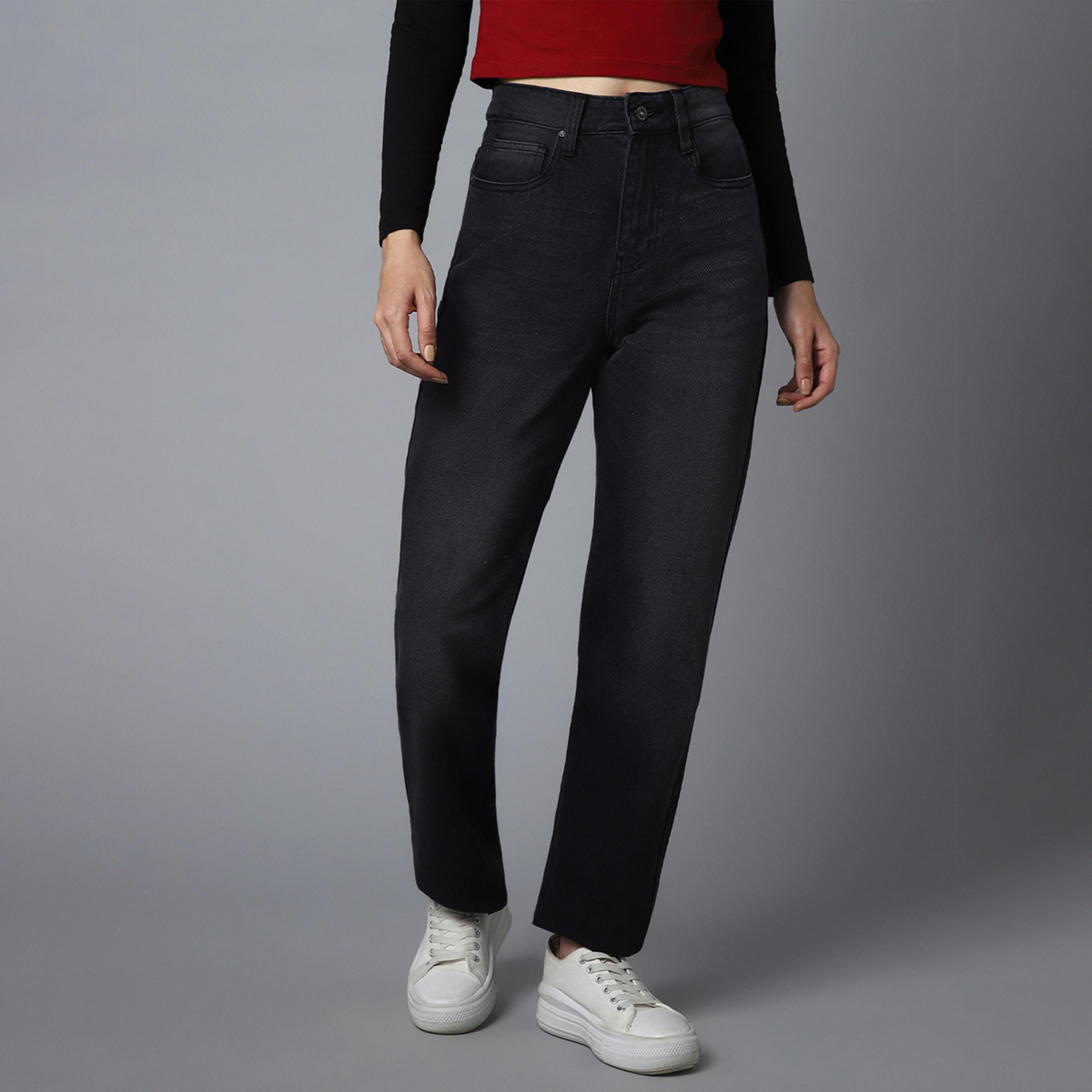 هاي ستار × ستايلي - بنطال جينز نسائي - أسود-women-clothing-bottoms-jeans-image-1