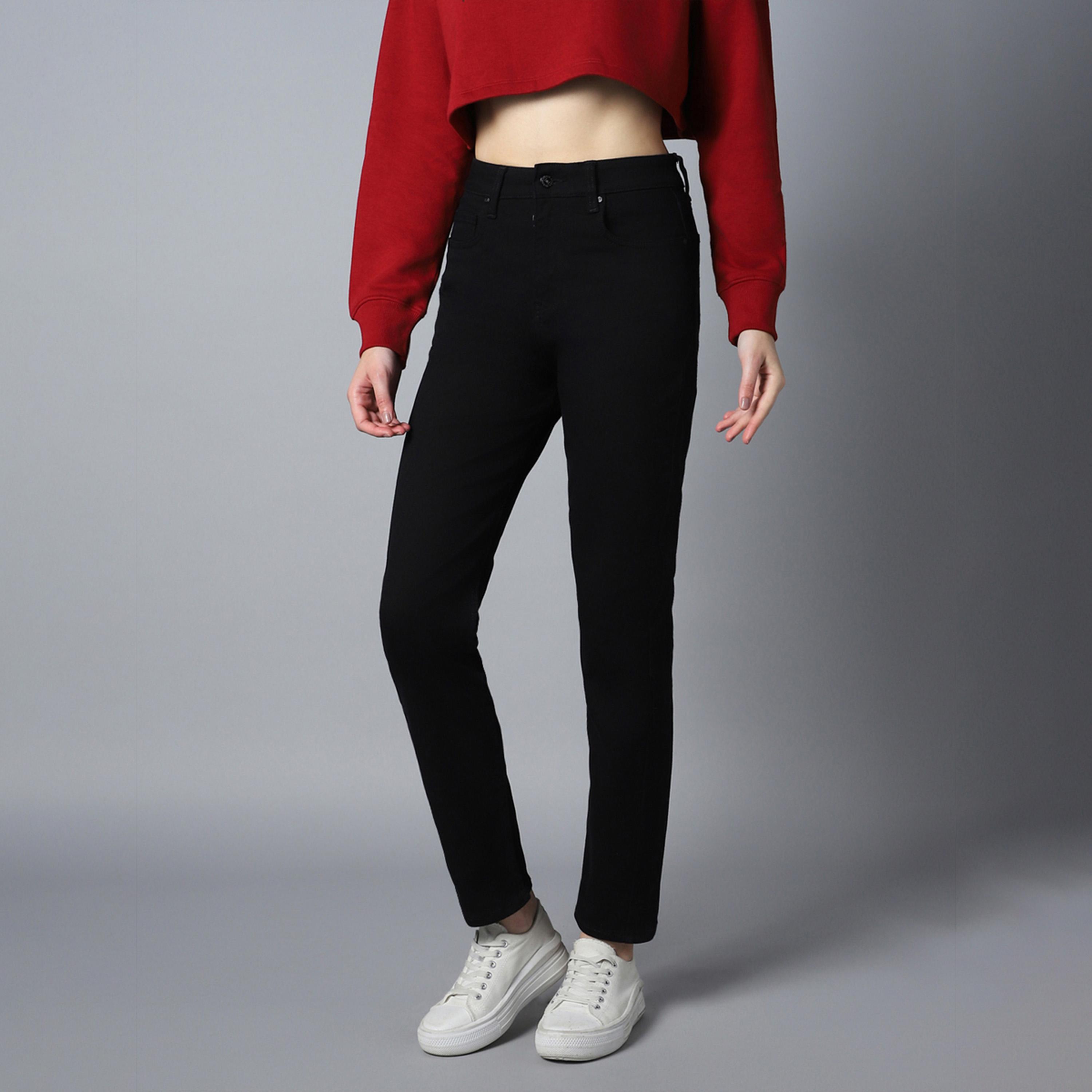 هاي ستار × ستايلي - بنطال جينز نسائي - أسود-women-clothing-bottoms-jeans-image-1