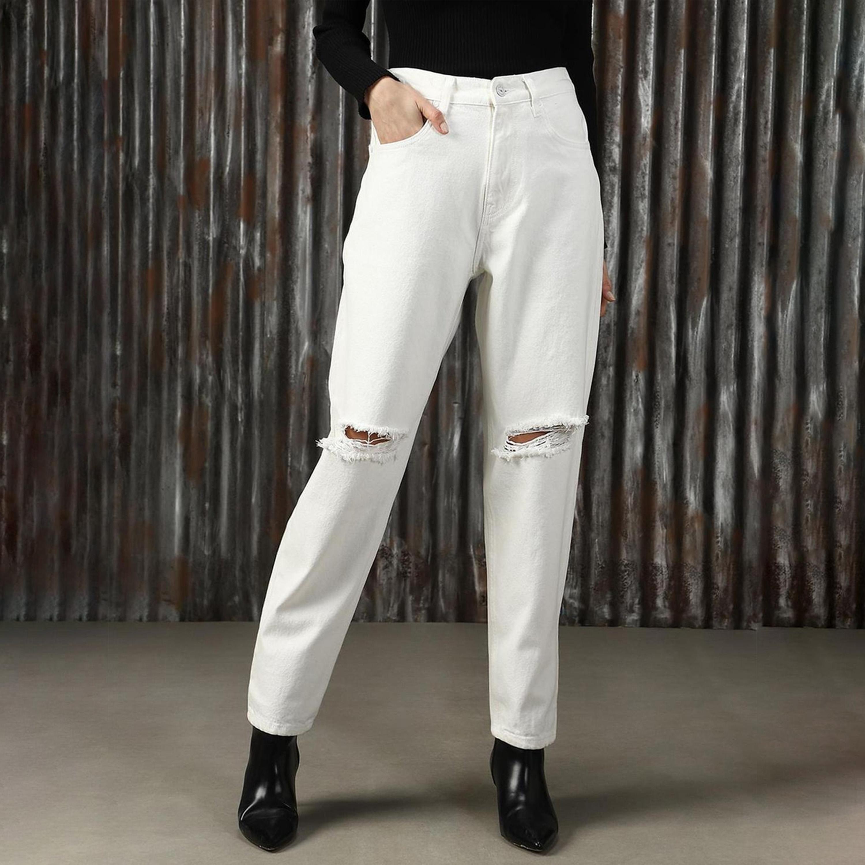 هاي ستار × ستايلي - بنطال جينز للنساء - أبيض-women-clothing-bottoms-jeans-image-6