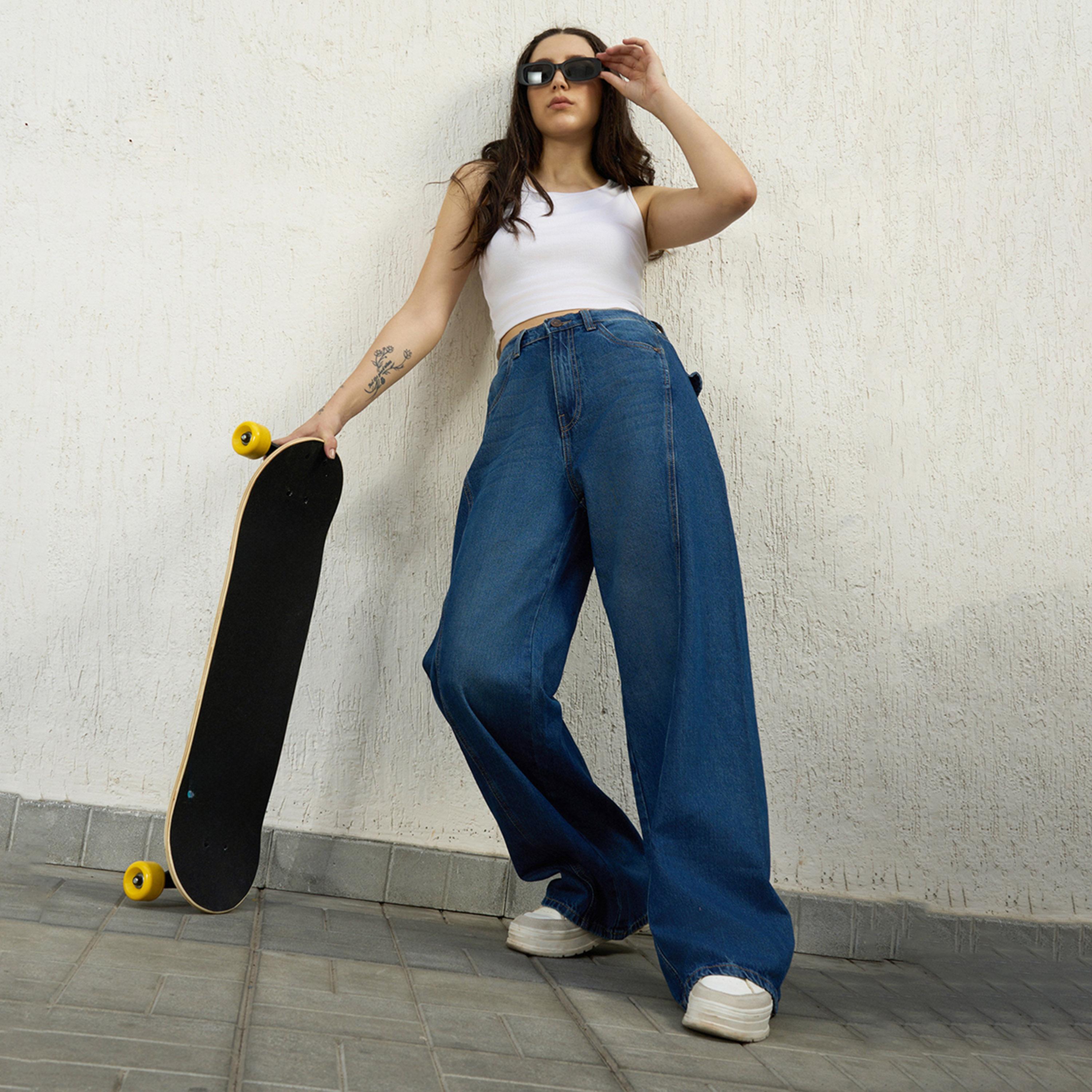 هابرهولم × ستايلي-  بنطال جينز نسائي نيلي-women-clothing-bottoms-jeans-image-6