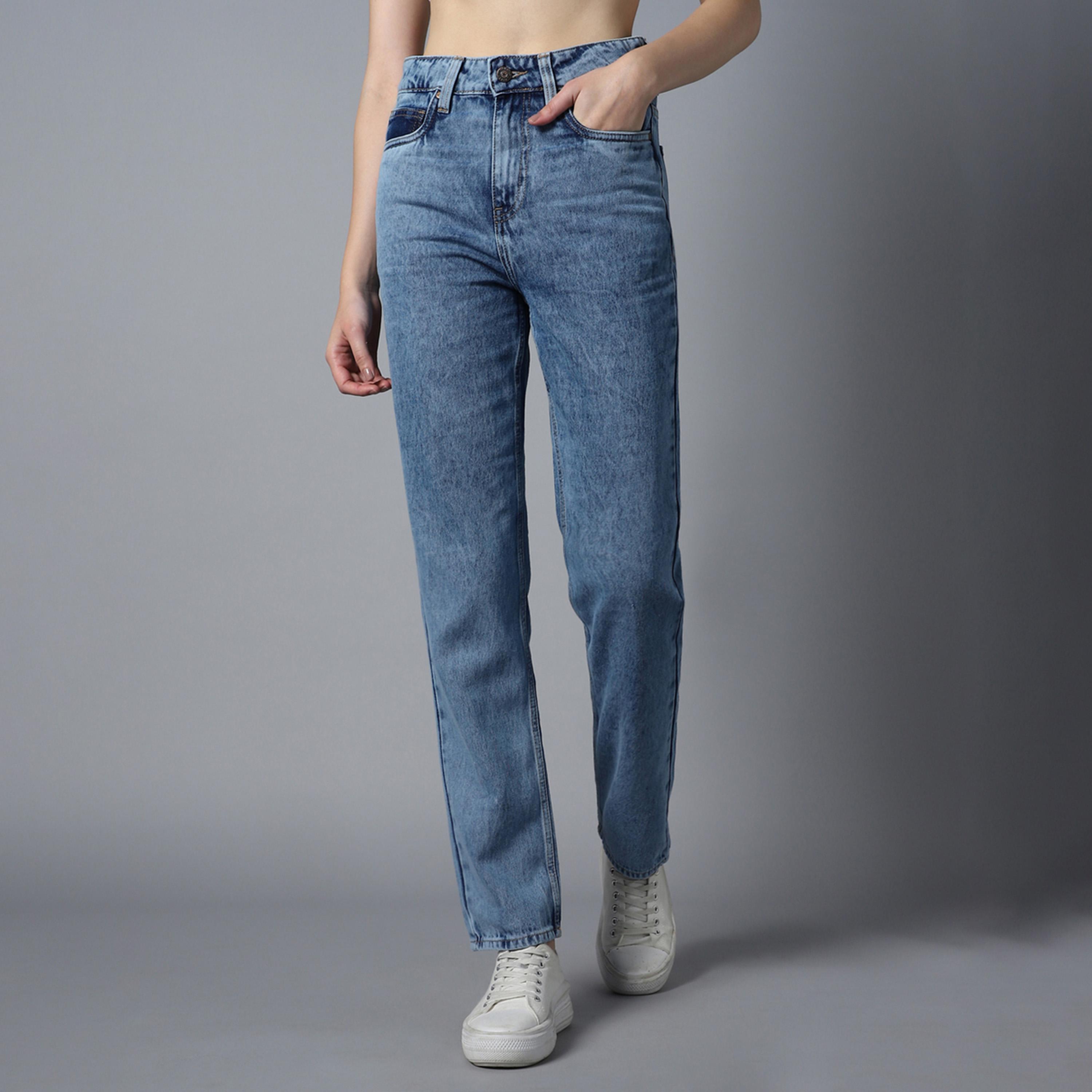 هاي ستار × ستايلي-  بنطال جينز للنساء أزرق-women-clothing-bottoms-jeans-image-1