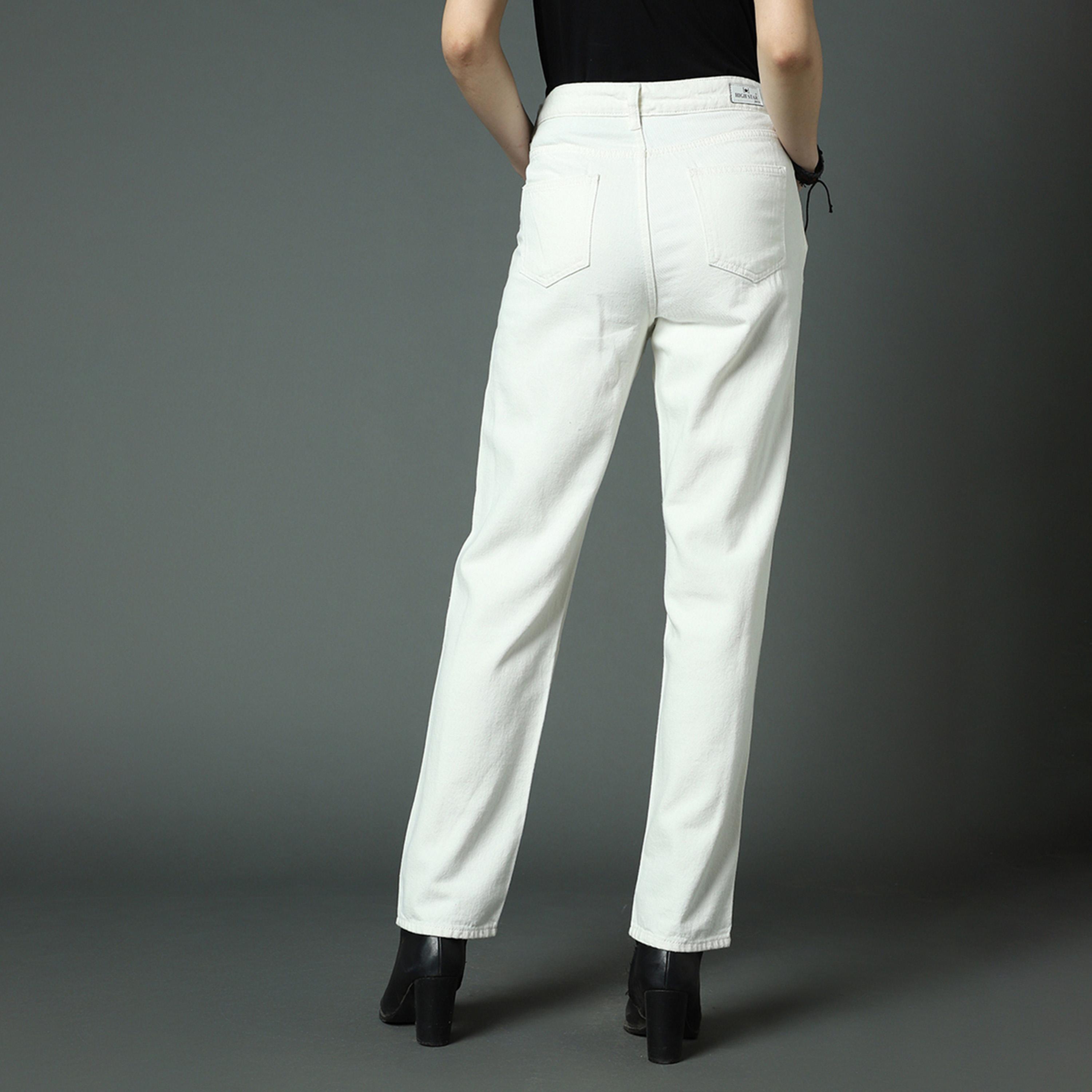هاي ستار × ستايلي-  بنطال جينز نسائي أبيض-women-clothing-bottoms-jeans-image-2