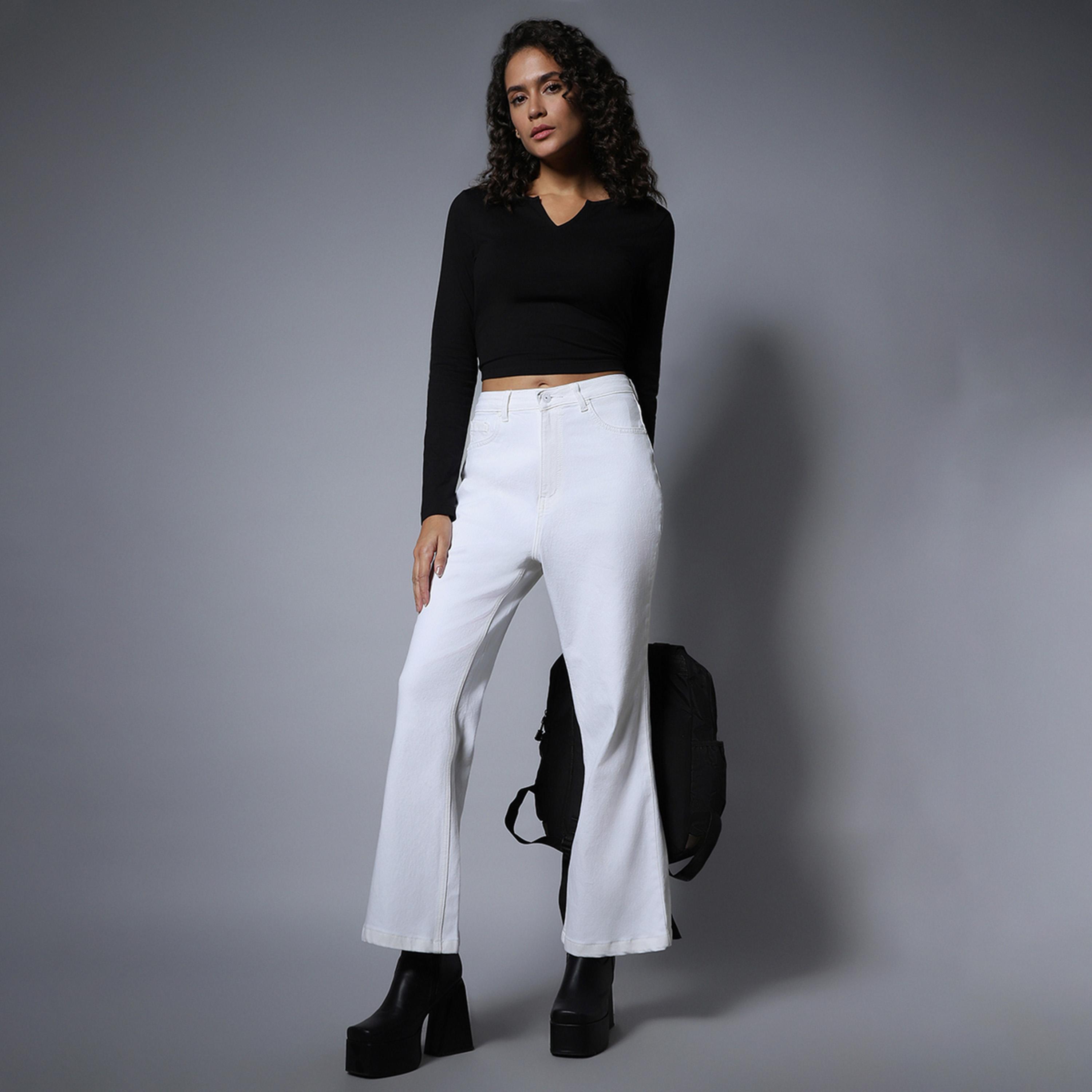 هاي ستار × ستايلي-  بنطال جينز نسائي أبيض-women-clothing-bottoms-jeans-image-1