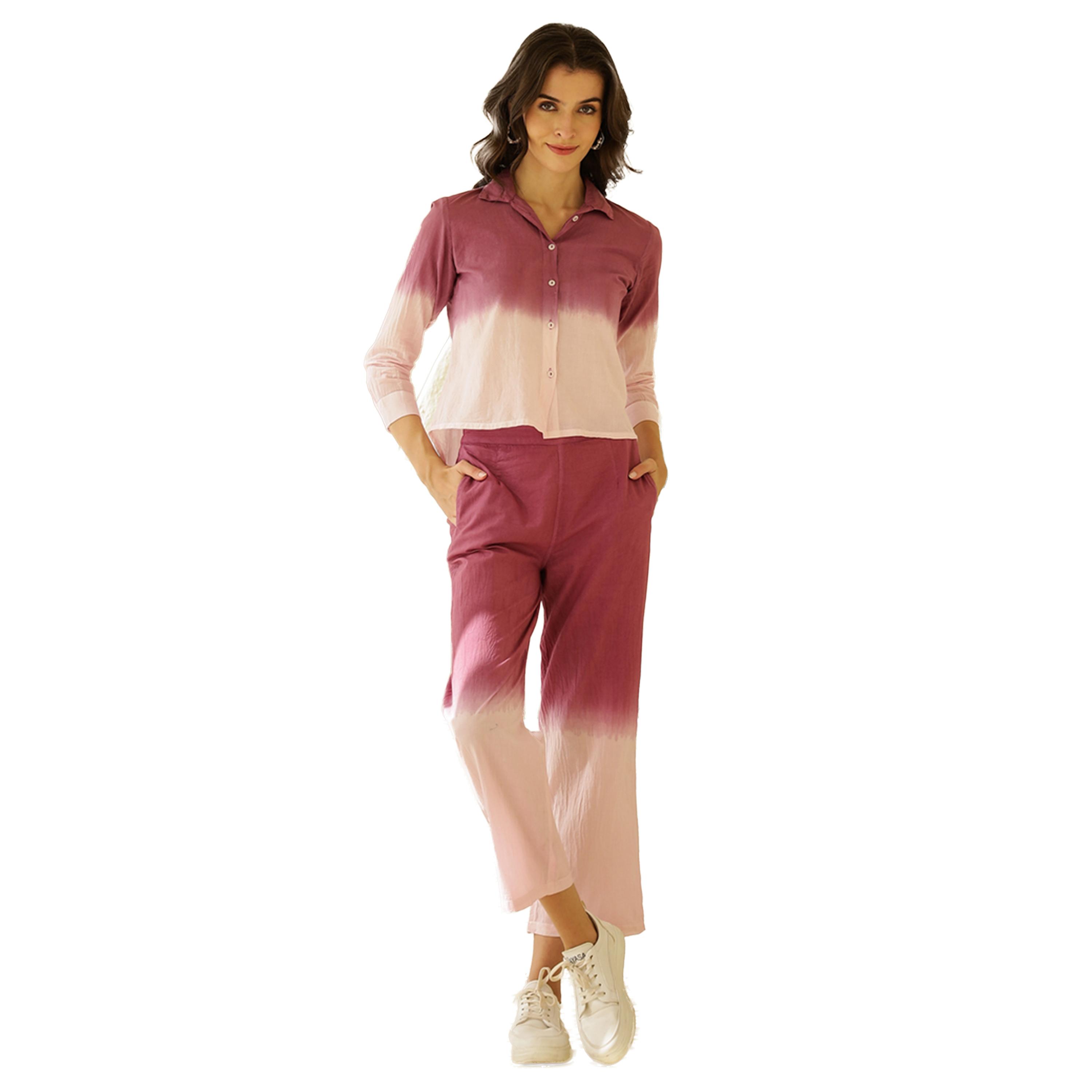 سانسكروتي هومز × ستايلي - طقم قميص وبيجامة قطني مطبوع ومصبوغ بالغمس-women-clothing-nightwear-pyjamas-longsets-image-1