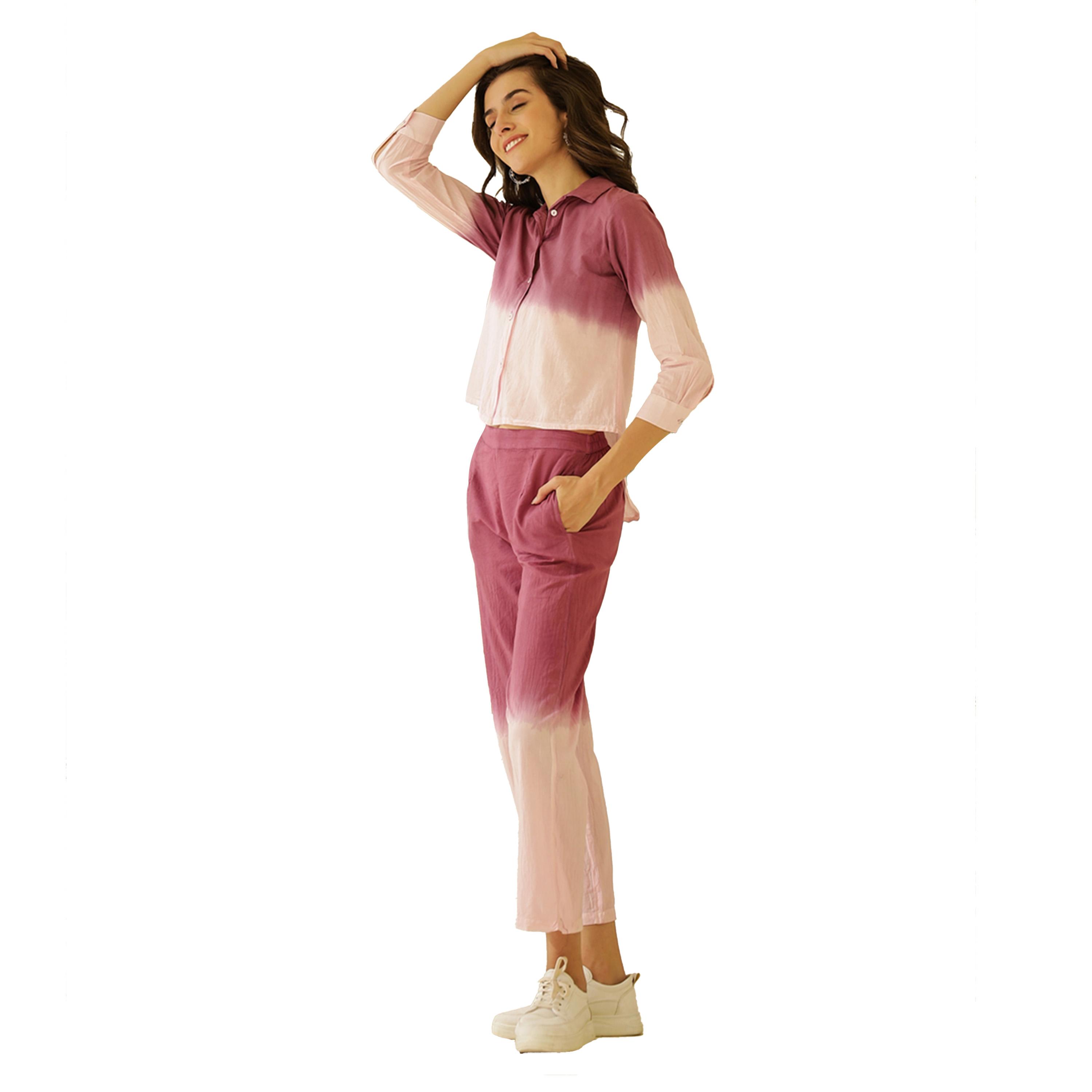 سانسكروتي هومز × ستايلي - طقم قميص وبيجامة قطني مطبوع ومصبوغ بالغمس-women-clothing-nightwear-pyjamas-longsets-image-3