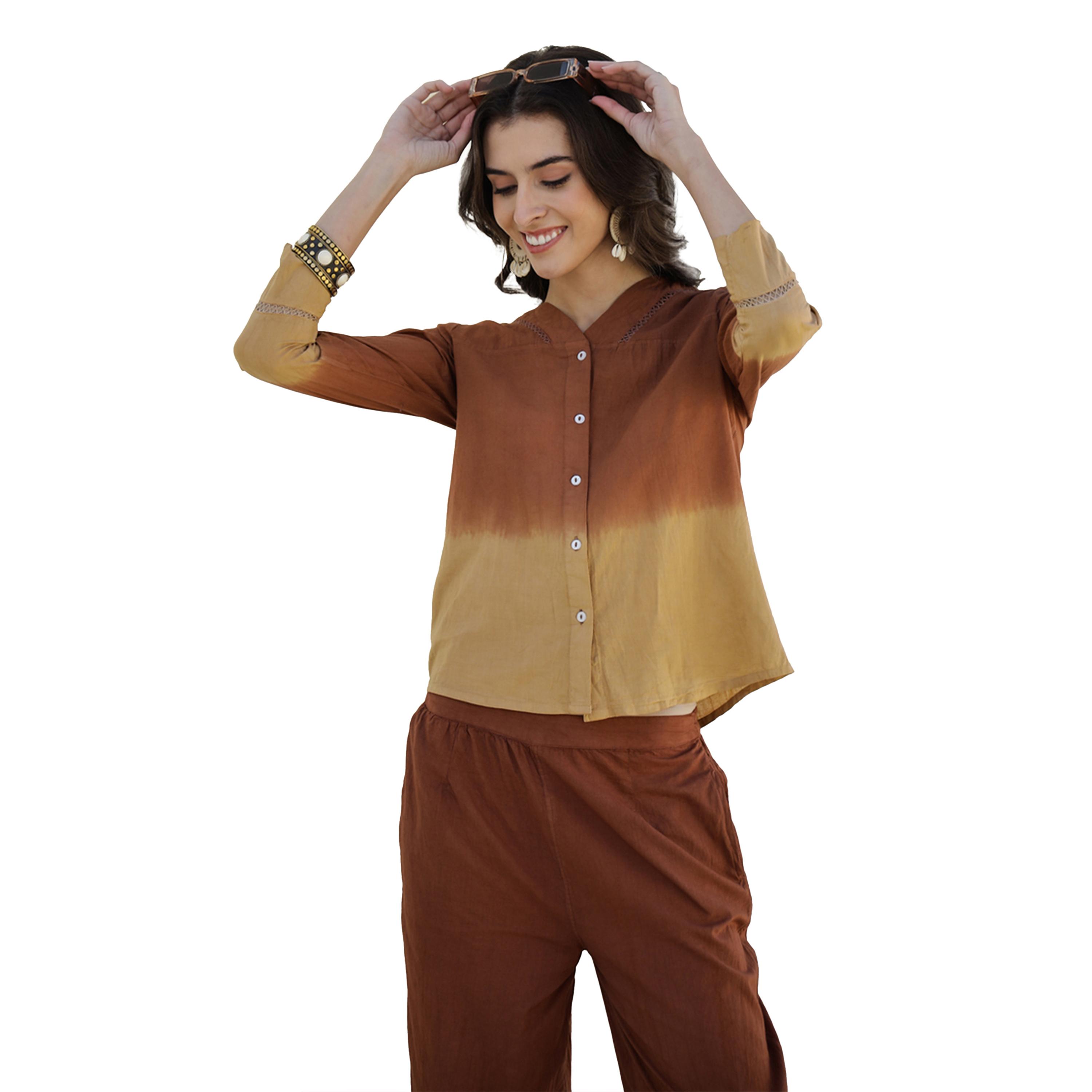 سانسكروتي هومز × ستايلي - طقم قميص وبيجامة قطني مطبوع ومصبوغ بالغمس-women-clothing-coordsets-image-5
