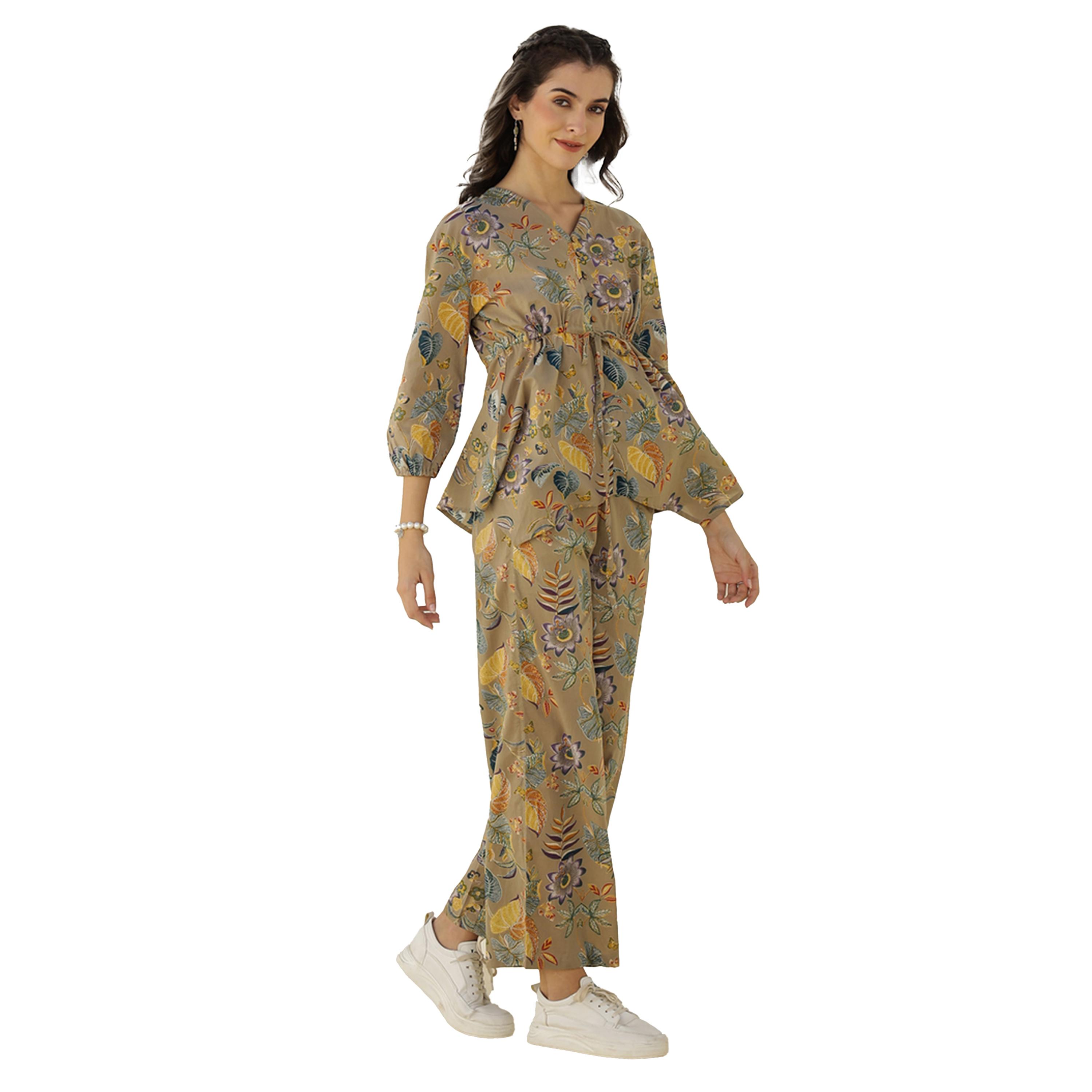 Sanskrutihomes X Styli Floral Printed Cotton Top and Pyjama Set-women-clothing-nightwear-pyjamas-longsets-image-5