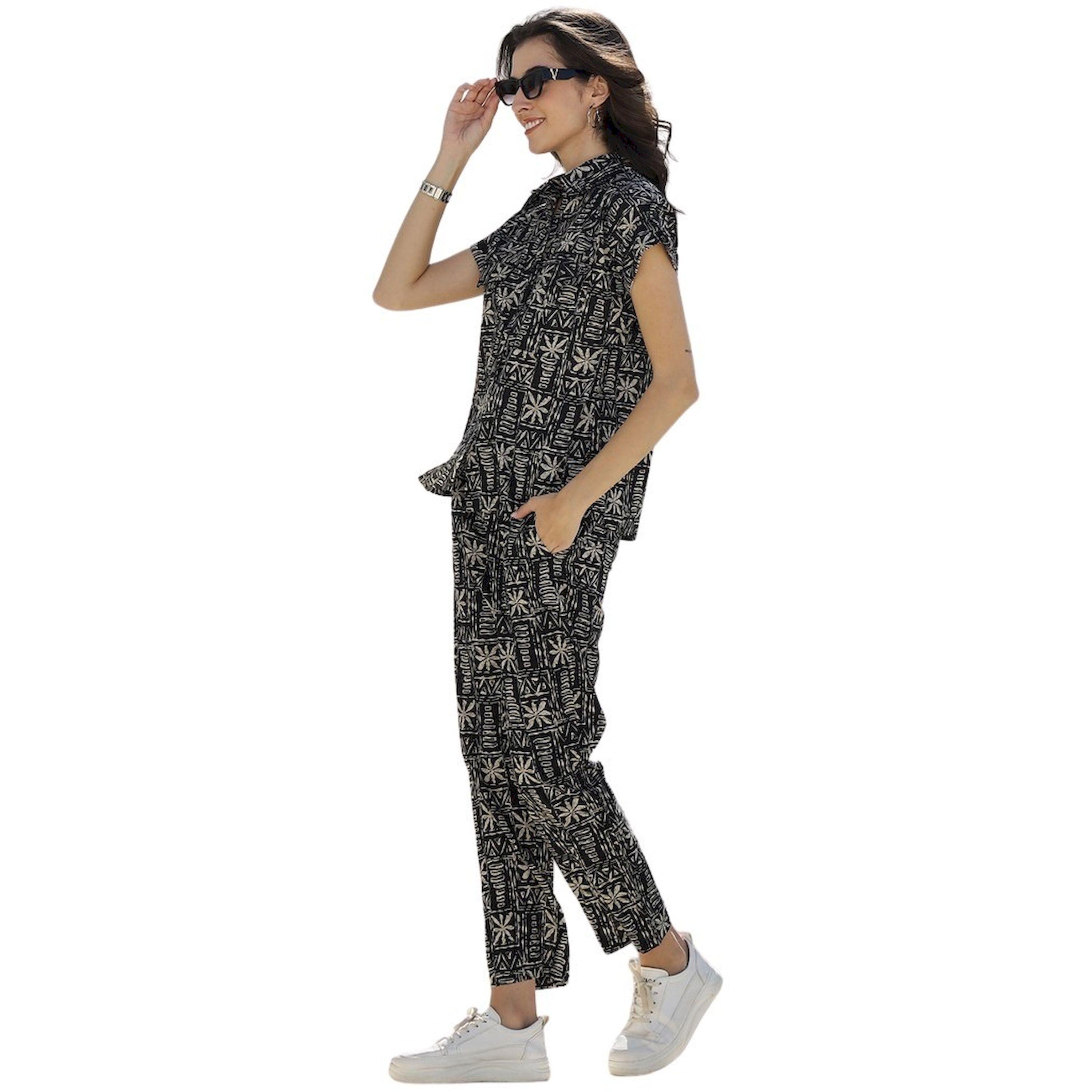 سانسكروتي هومز × ستايلي - طقم قميص من القطن الخالص مطبوع بالكامل مع بنطال بيجامة-women-clothing-nightwear-pyjamas-longsets-image-4