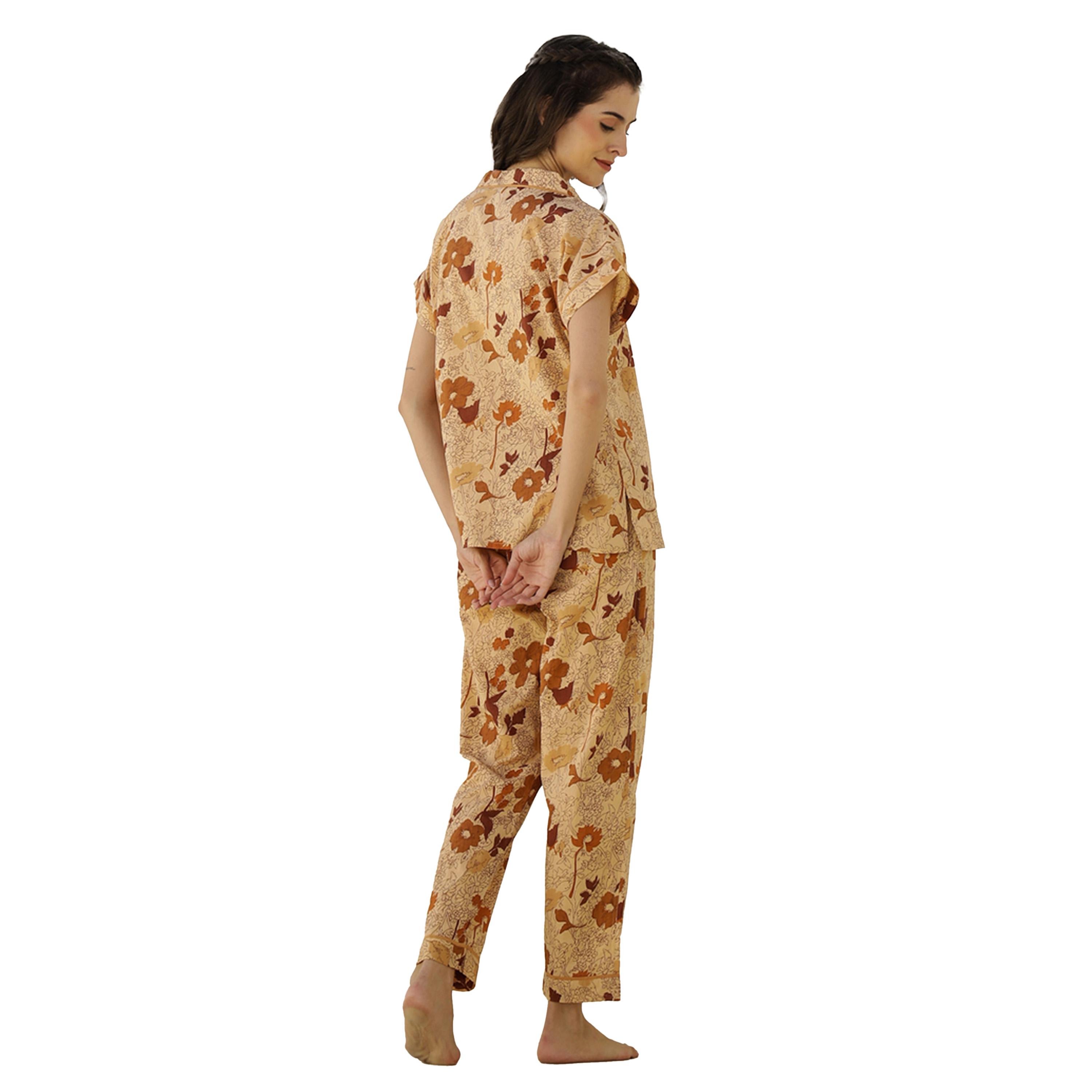 Sanskrutihomes X Styli Floral Printed Short Sleeve Shirt and Pyjama Set-women-clothing-nightwear-pyjamas-longsets-image-6