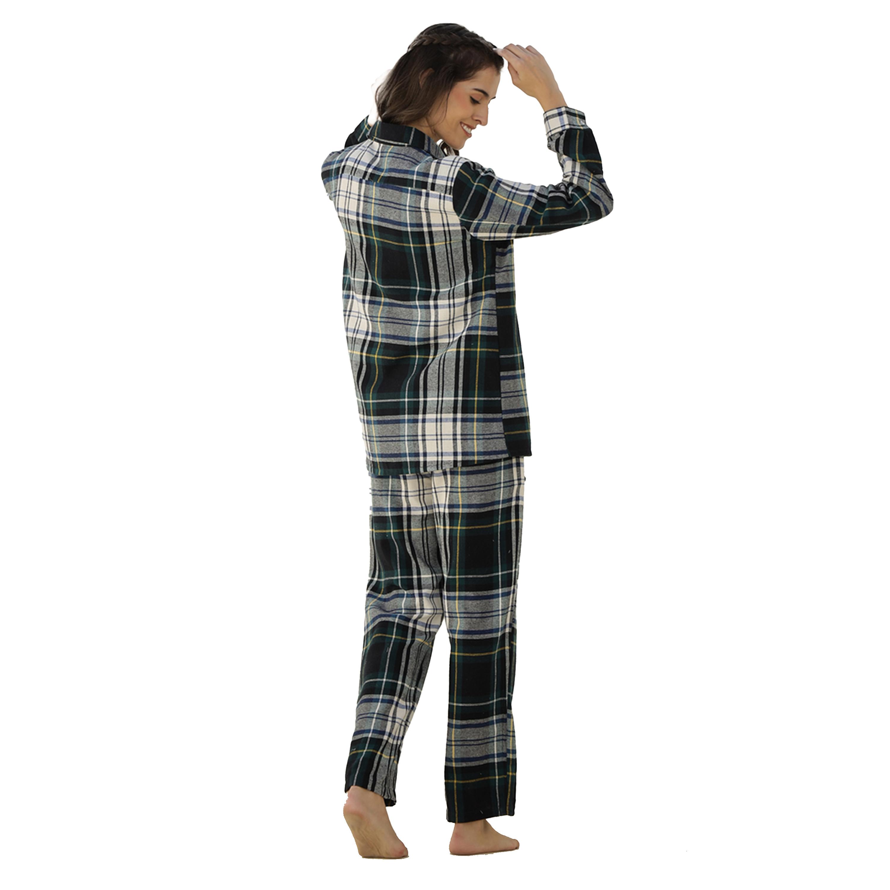 Sanskrutihomes X Styli Checked Long Sleeve Shirt and Pyjama Set-women-clothing-nightwear-pyjamas-longsets-image-2