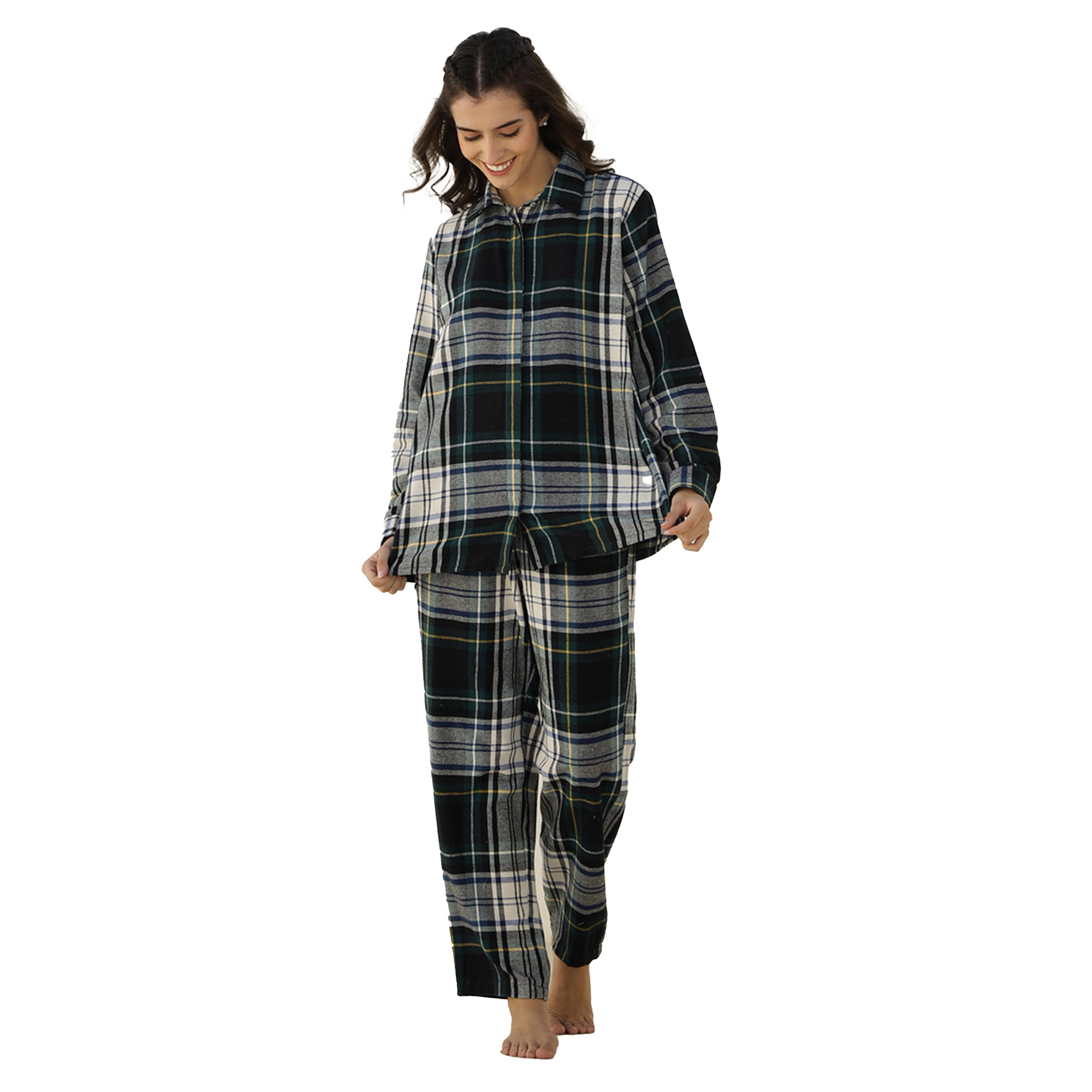 Sanskrutihomes X Styli Checked Long Sleeve Shirt and Pyjama Set-women-clothing-nightwear-pyjamas-longsets-image-3