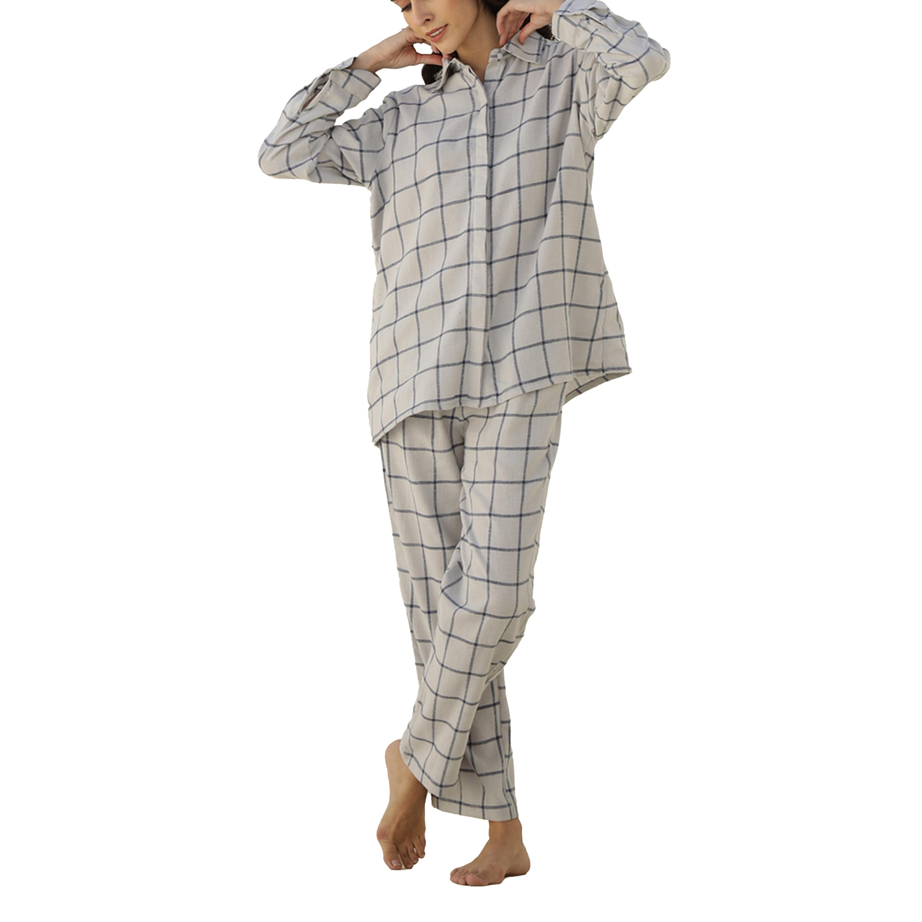 سانسكروتي هومز × ستايلي - طقم قميص منقوش بأكمام طويلة مع بنطال بيجامة-women-clothing-nightwear-pyjamas-longsets-image-3