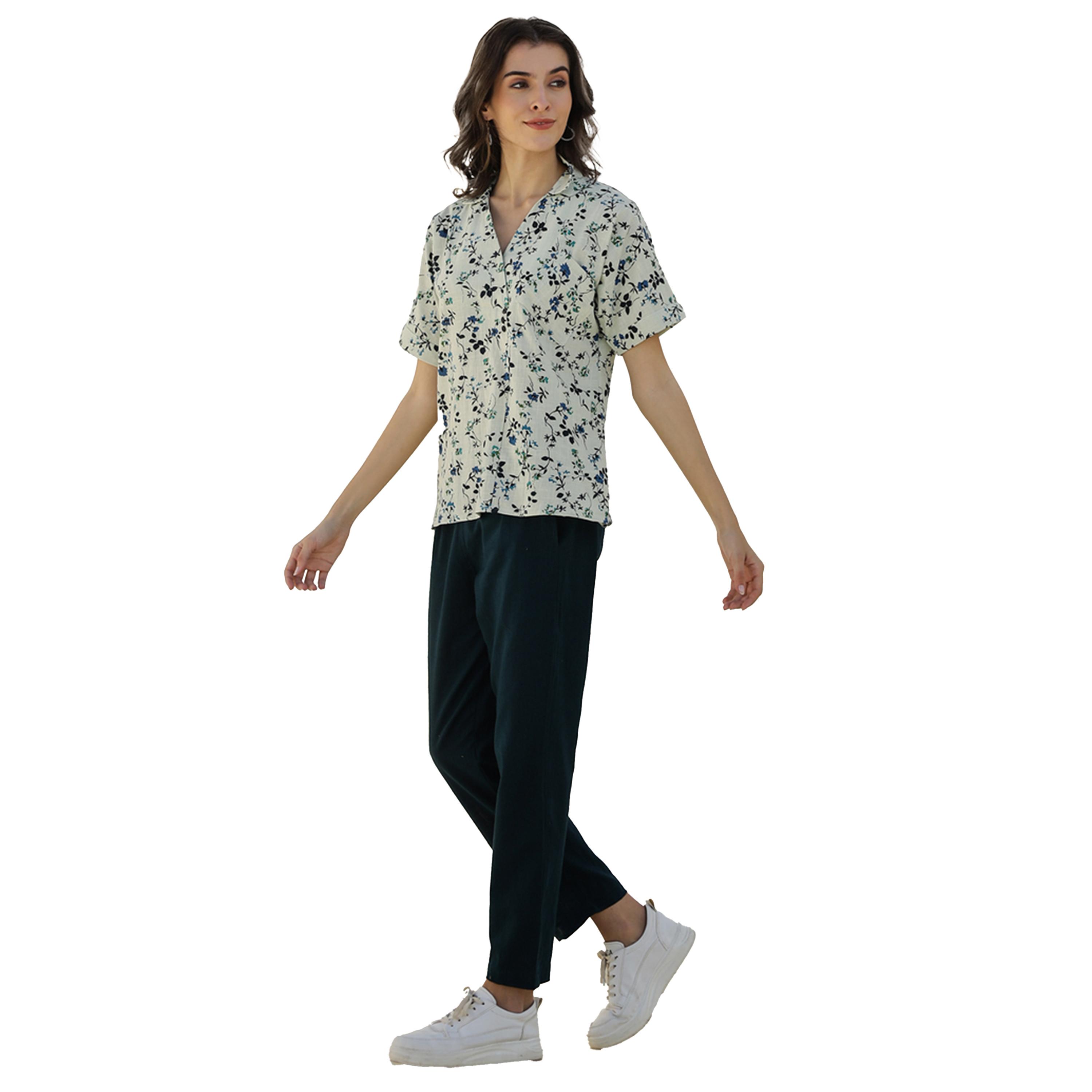 Sanskrutihomes X Styli Printed Collared Top with Trousers Co-Ords-women-clothing-coordsets-image-3