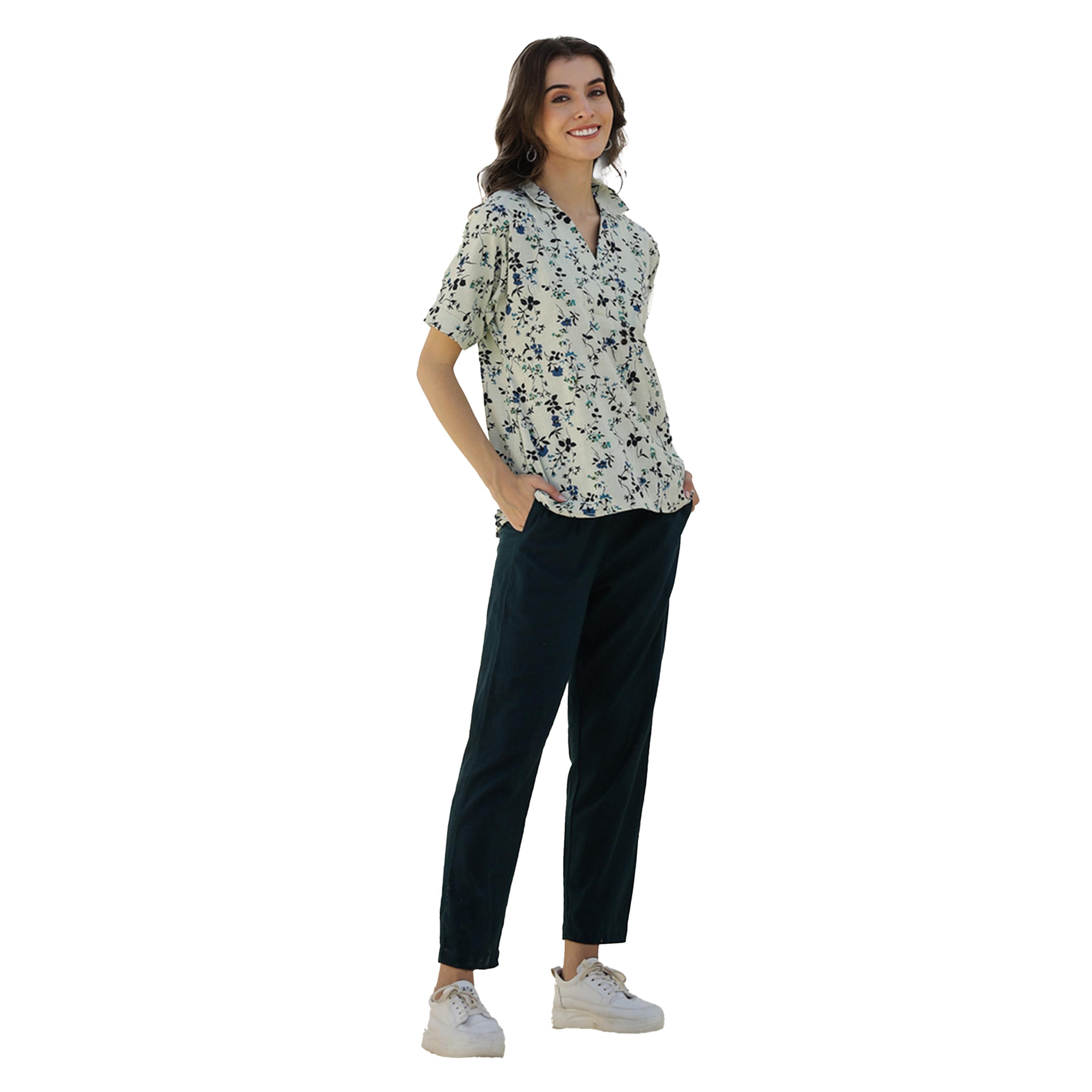 Sanskrutihomes X Styli Printed Collared Top with Trousers Co-Ords-women-clothing-coordsets-image-4