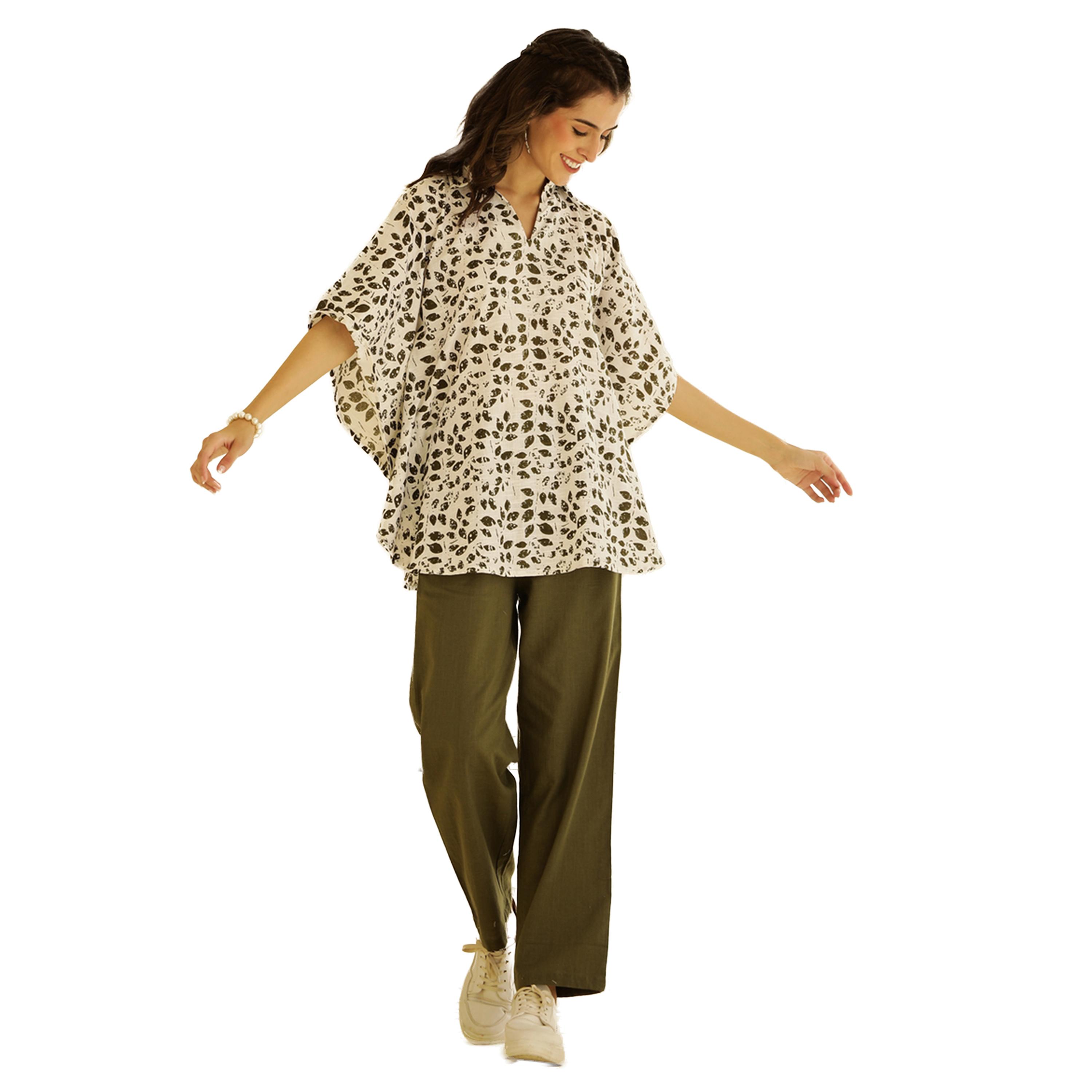Sanskrutihomes X Styli Printed Cotton Kimono Top and Trousers Co-Ords-women-clothing-coordsets-image-1