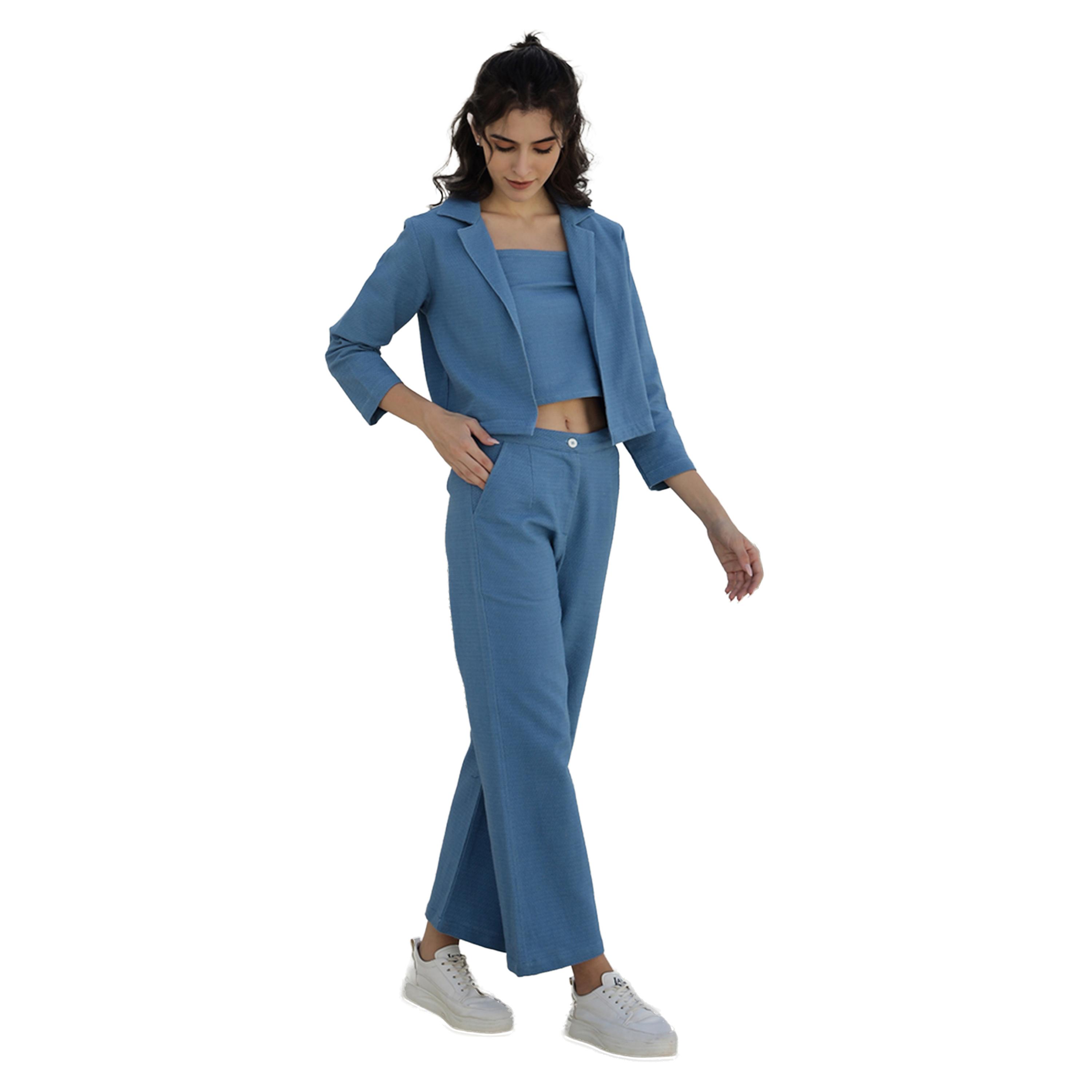 سانسكروتي هومز × ستايلي - بنطال جاكيت مزخرف مع بلوزة بدون أكمام وبنطال-women-clothing-coordsets-image-1