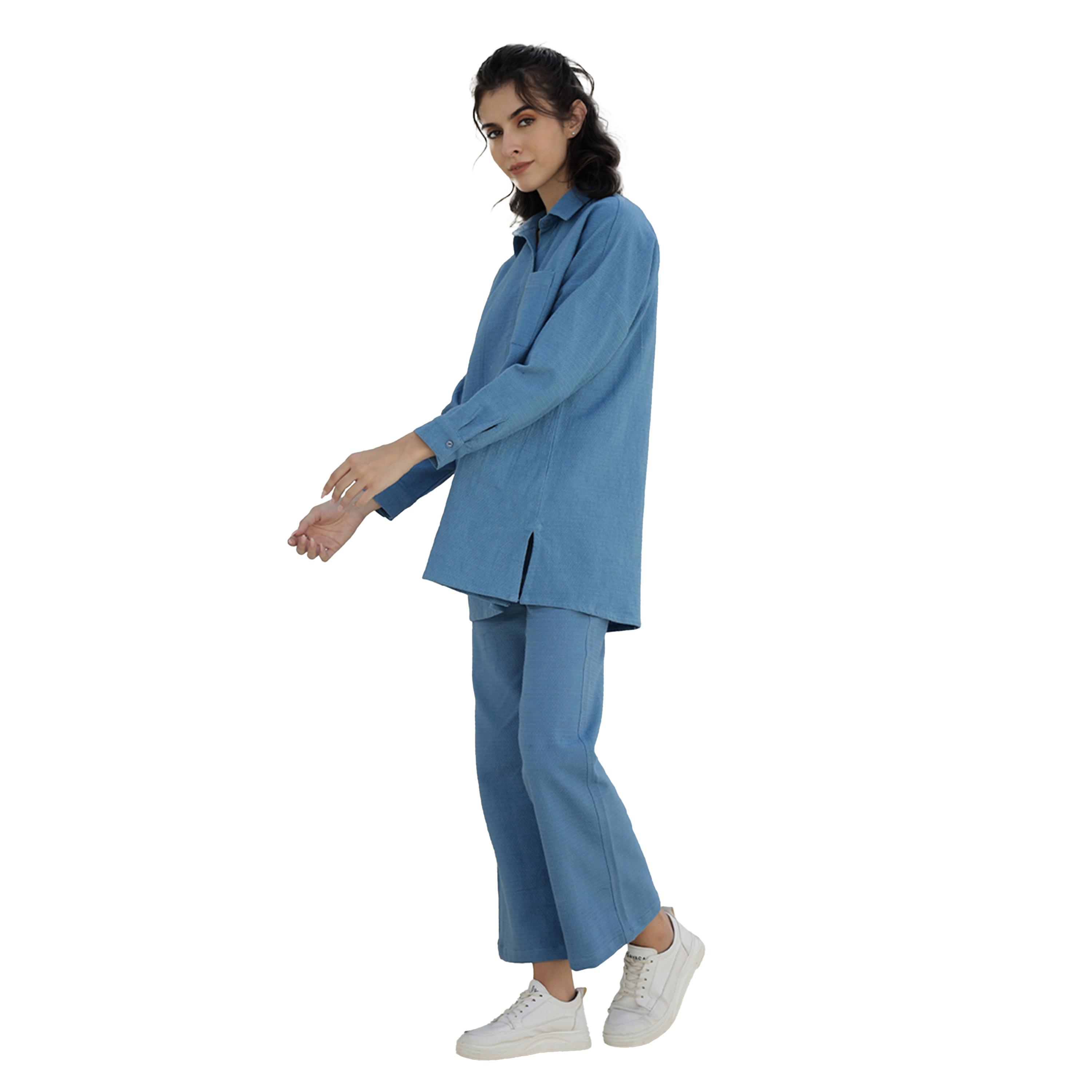 سانسكروتي هومز × ستايلي - قميص سادة بأكمام طويلة مع بنطال-women-clothing-coordsets-image-4