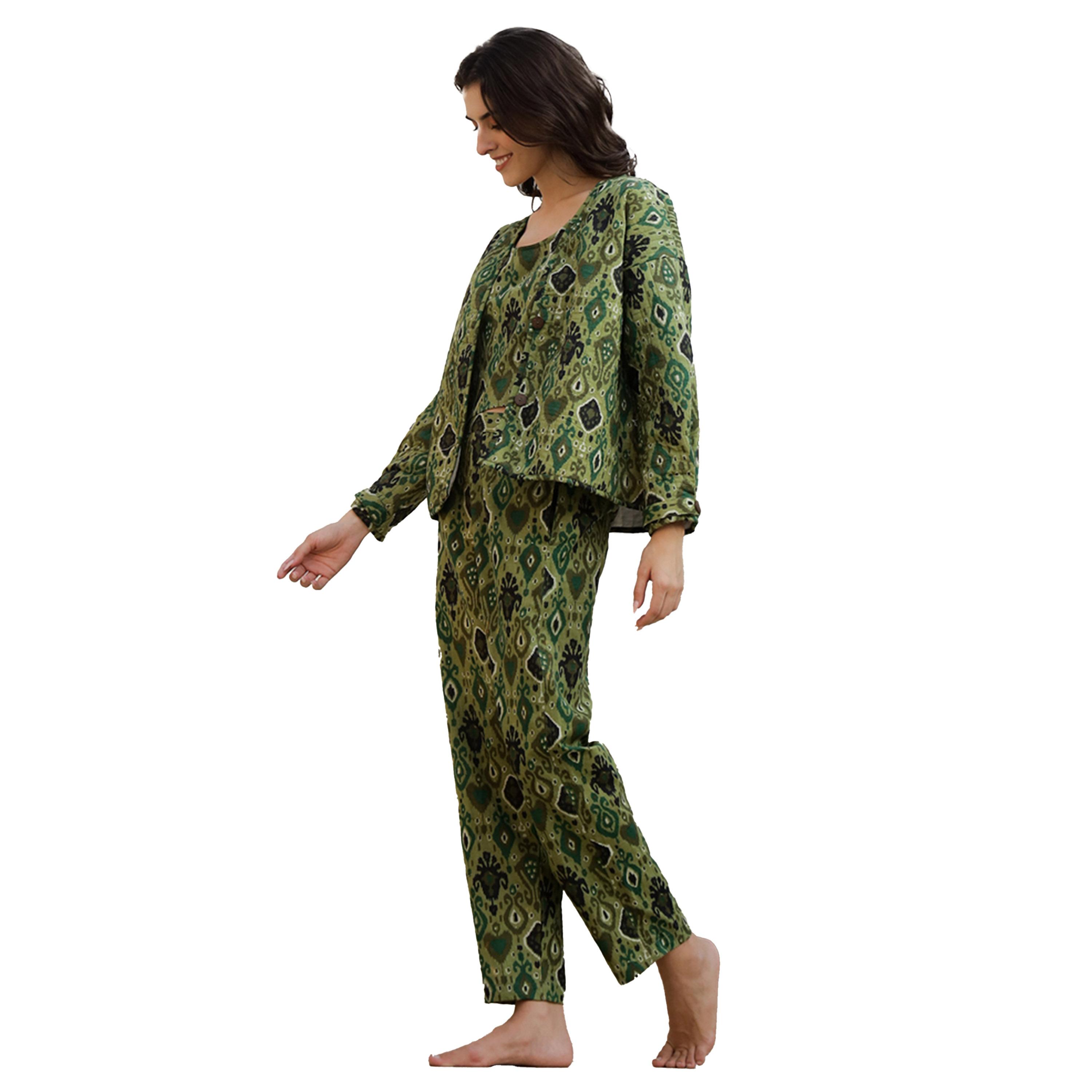Sanskrutihomes X Styli Floral Print Top with Jacket and Trousers Set-women-clothing-coordsets-image-3