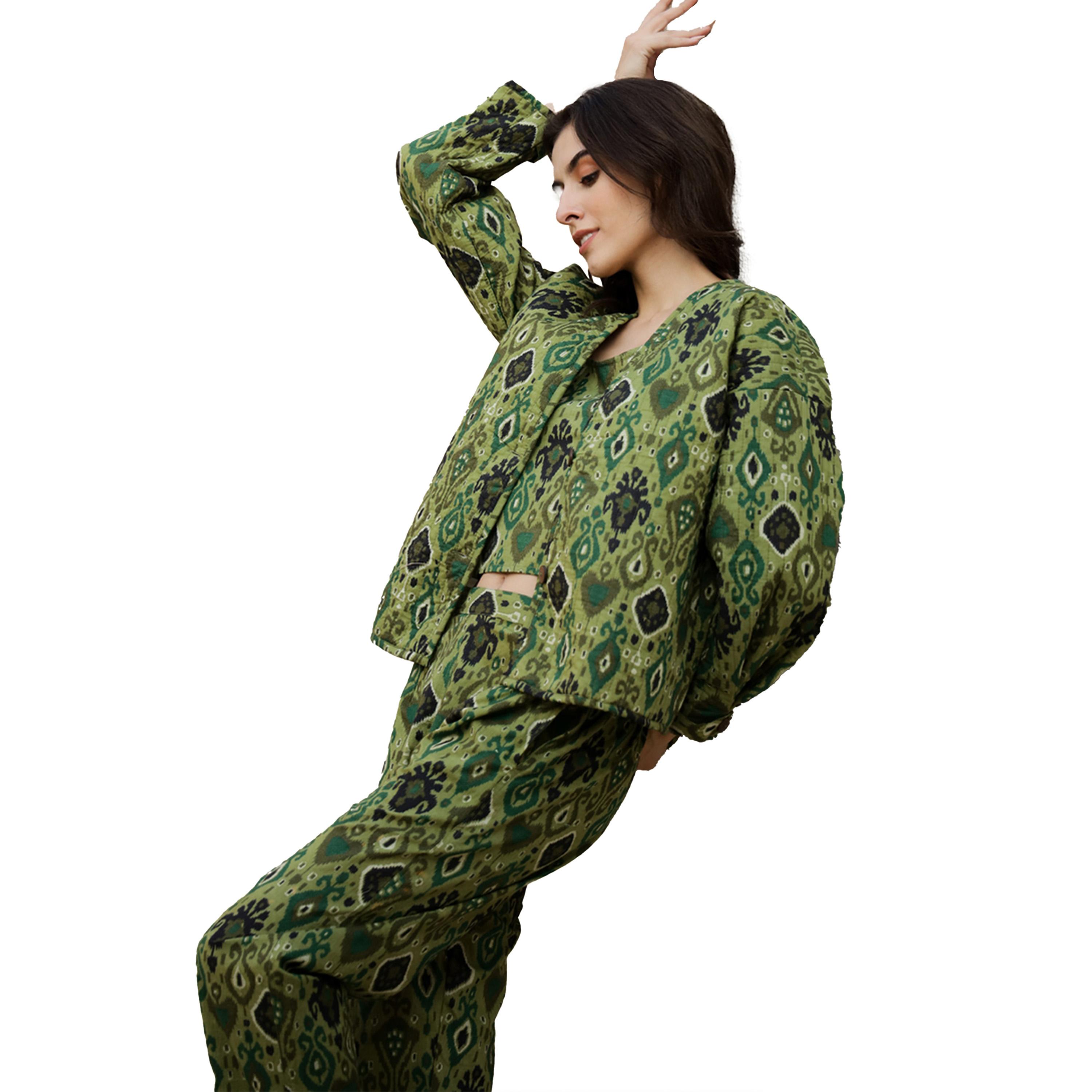 Sanskrutihomes X Styli Floral Print Top with Jacket and Trousers Set-women-clothing-coordsets-image-5