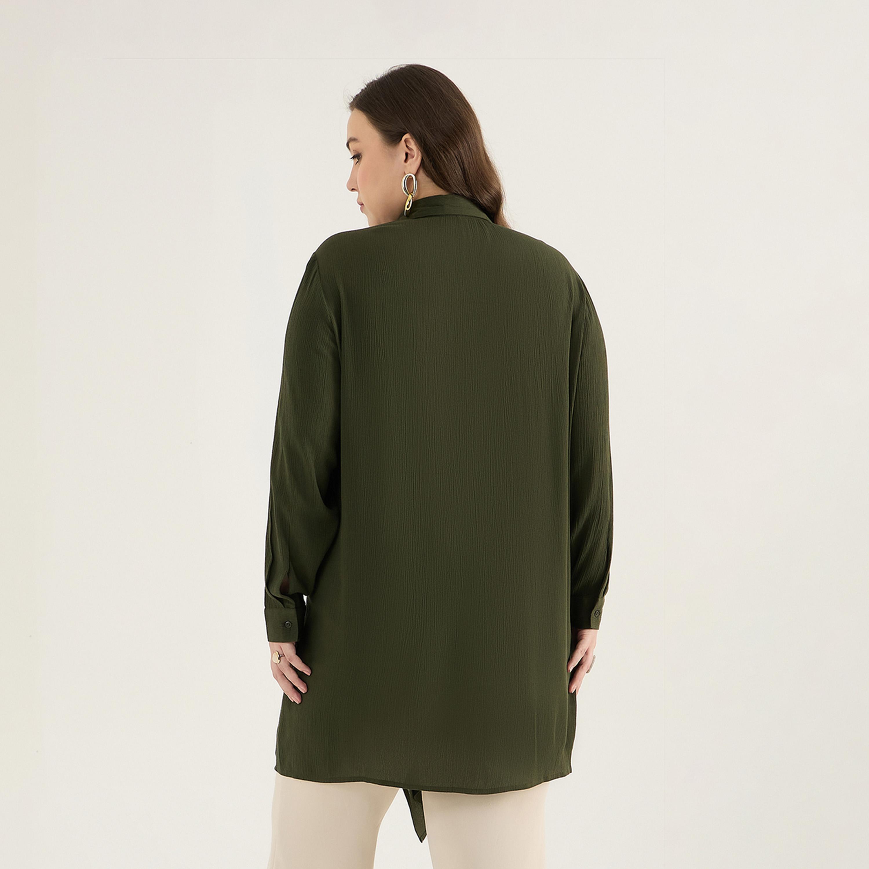 Femmella X Styli Olive Cascade Detail Tunic-women-clothing-shirtsandblouses-blouses-image-6