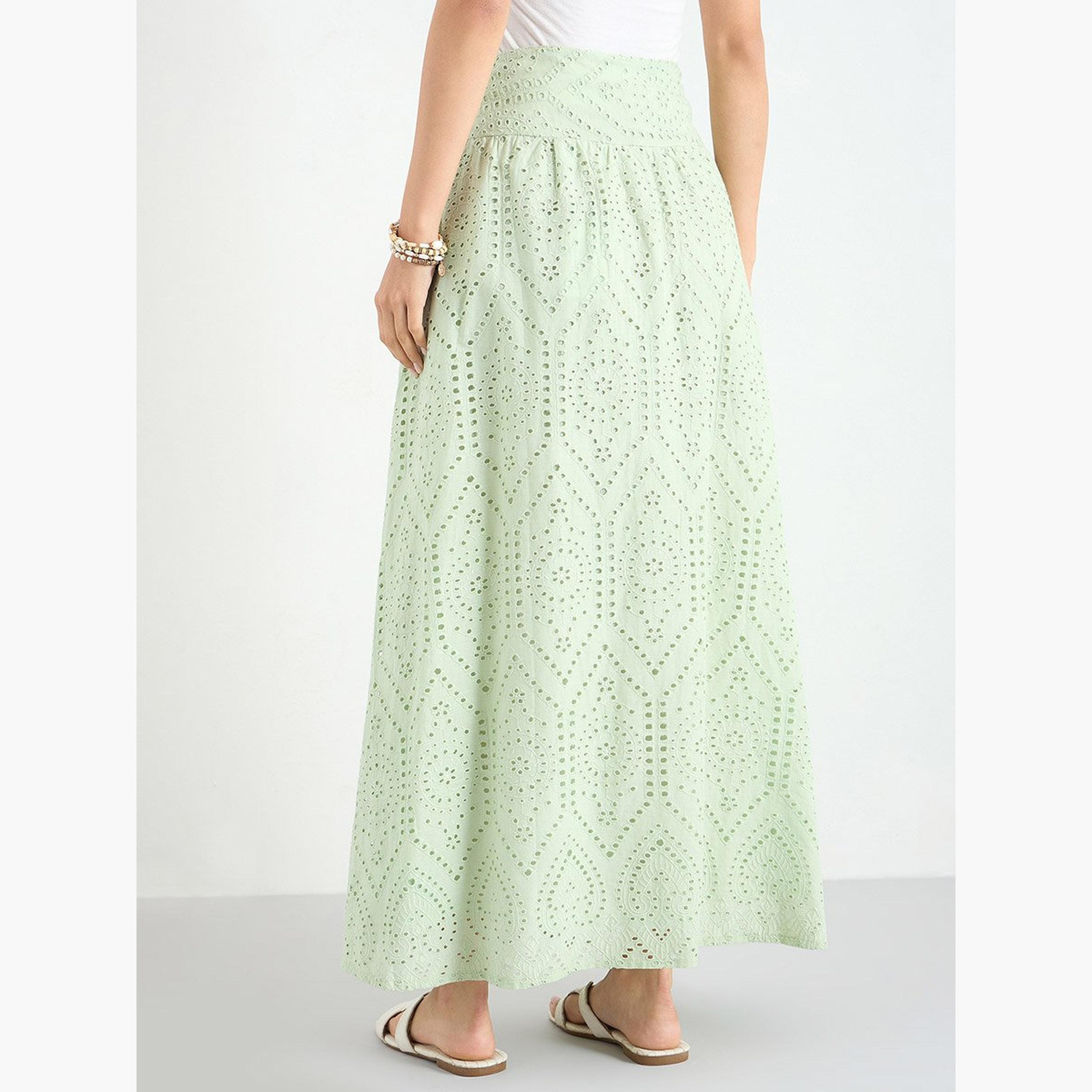 تنورة طويلة بنسيج شيفلي-women-clothing-bottoms-skirts-image-5