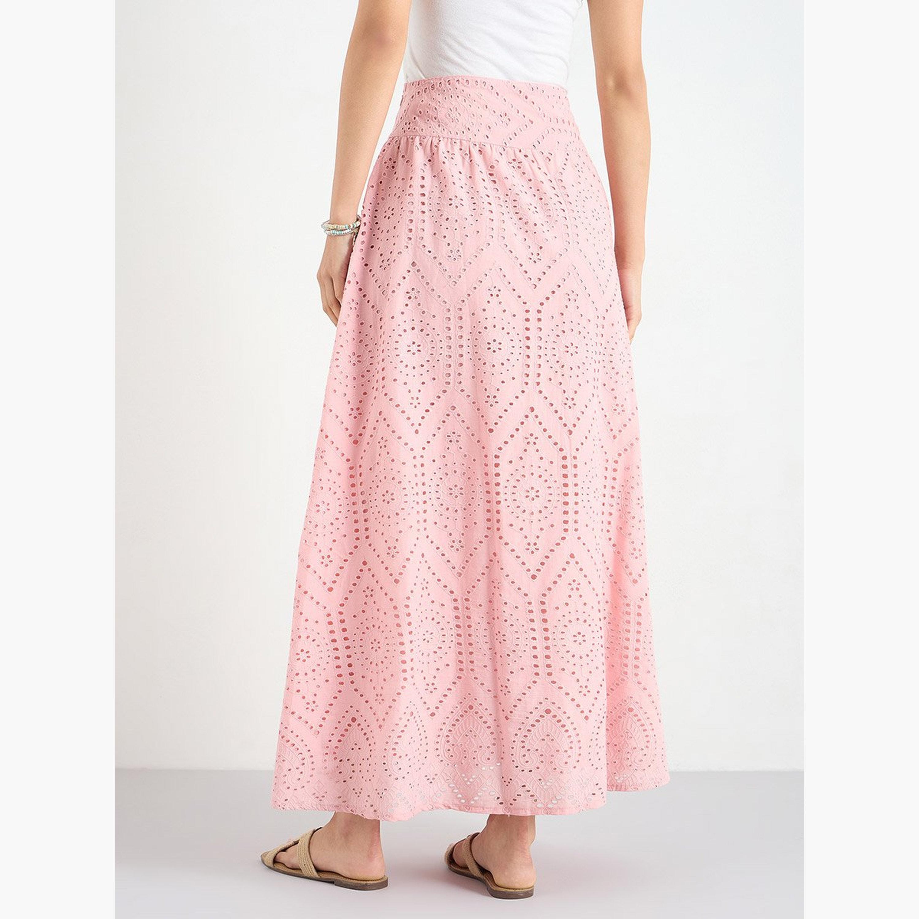 تنورة طويلة بنسيج شيفلي-women-clothing-bottoms-skirts-image-5