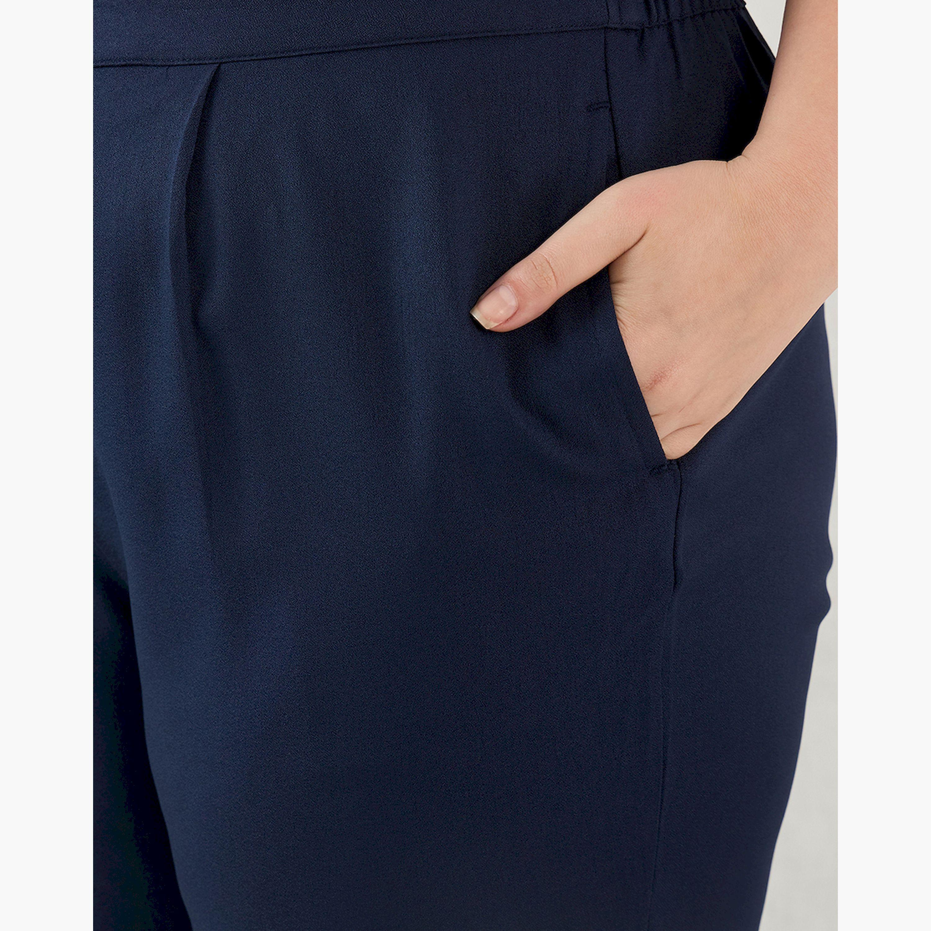 Femmella X Styli Navy Button Down Drawstring Co-Ord Set-women-clothing-dresses-image-6