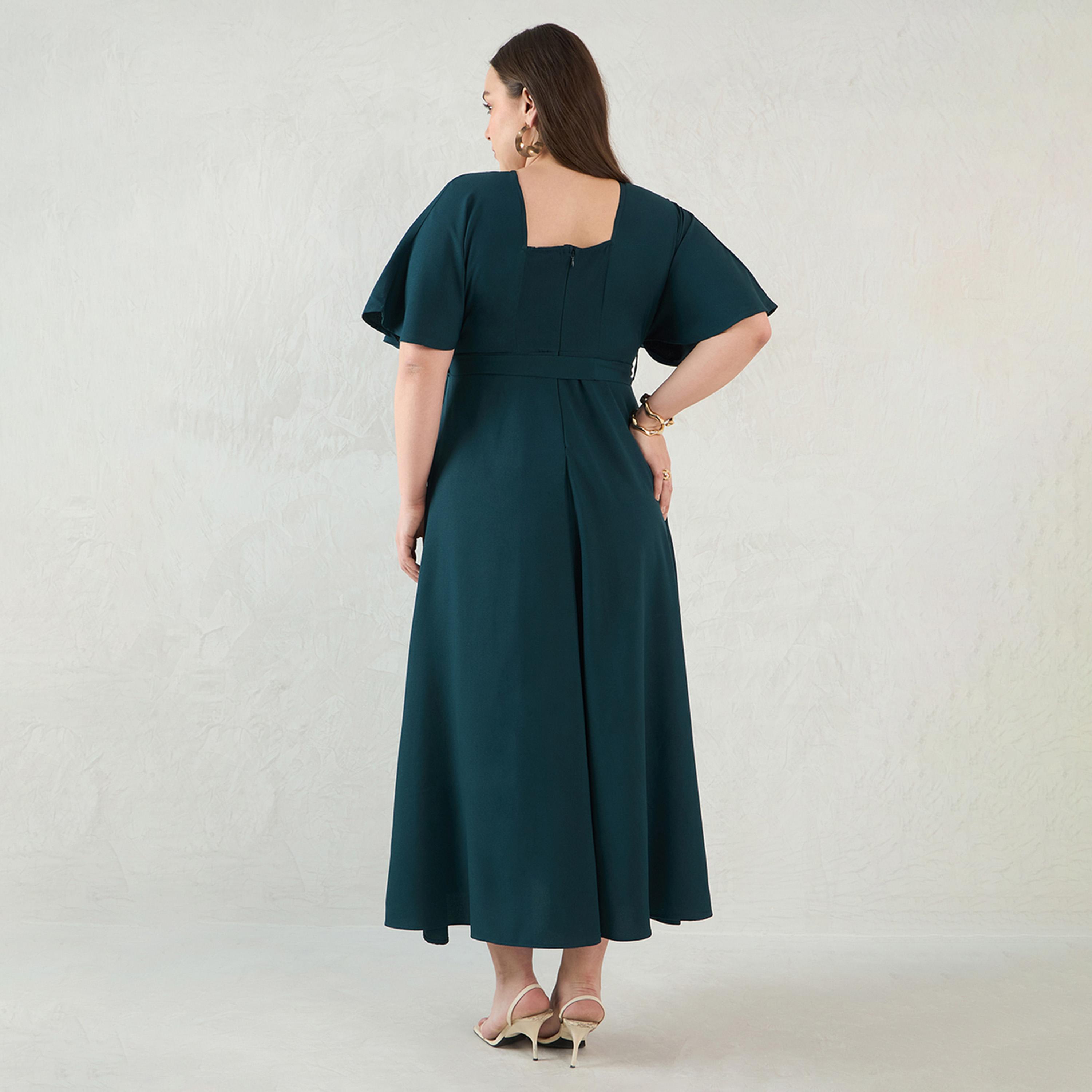 Femmella X Styli Teal Kimono Wrap Maxi Dress-women-clothing-dresses-image-2
