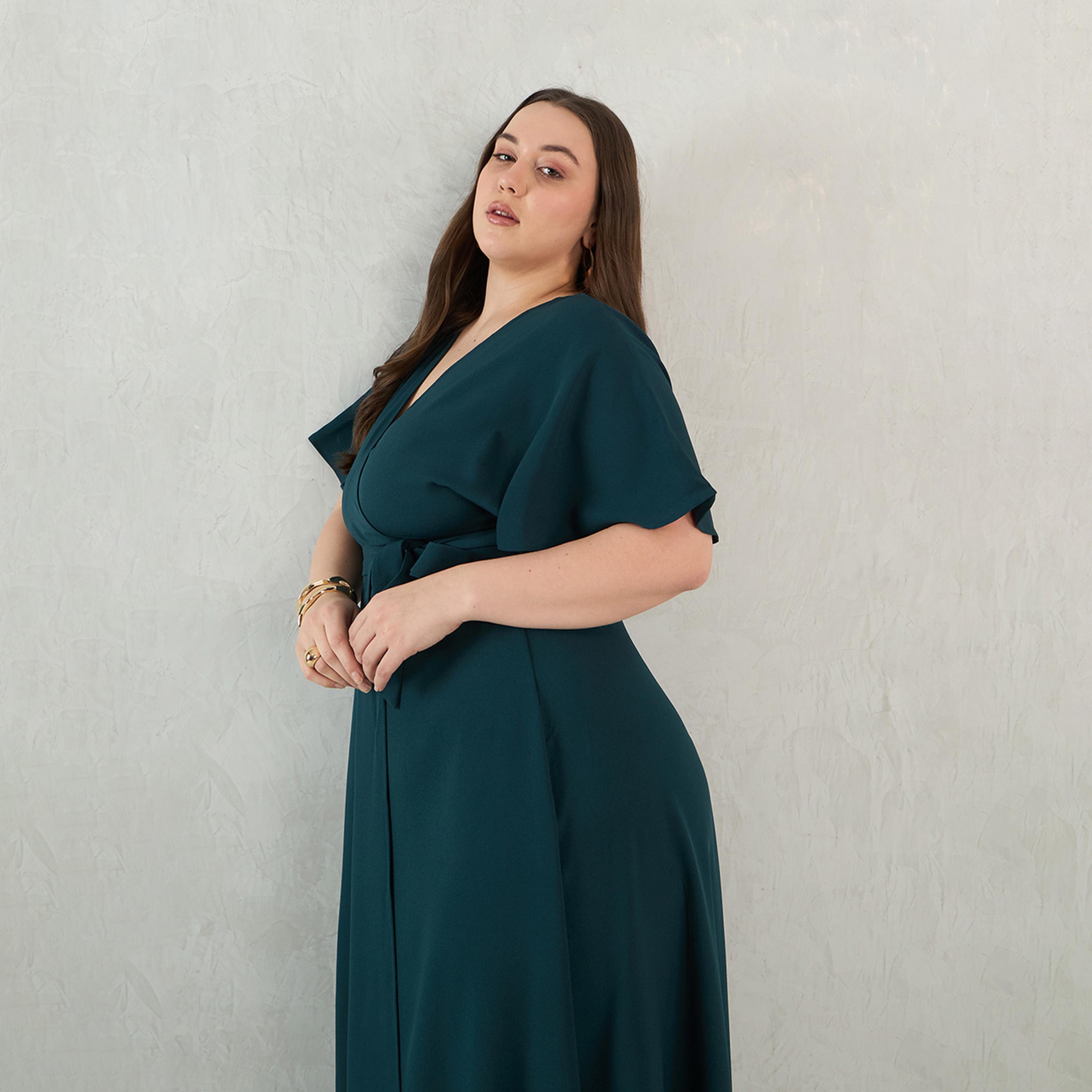Femmella X Styli Teal Kimono Wrap Maxi Dress-women-clothing-dresses-image-6