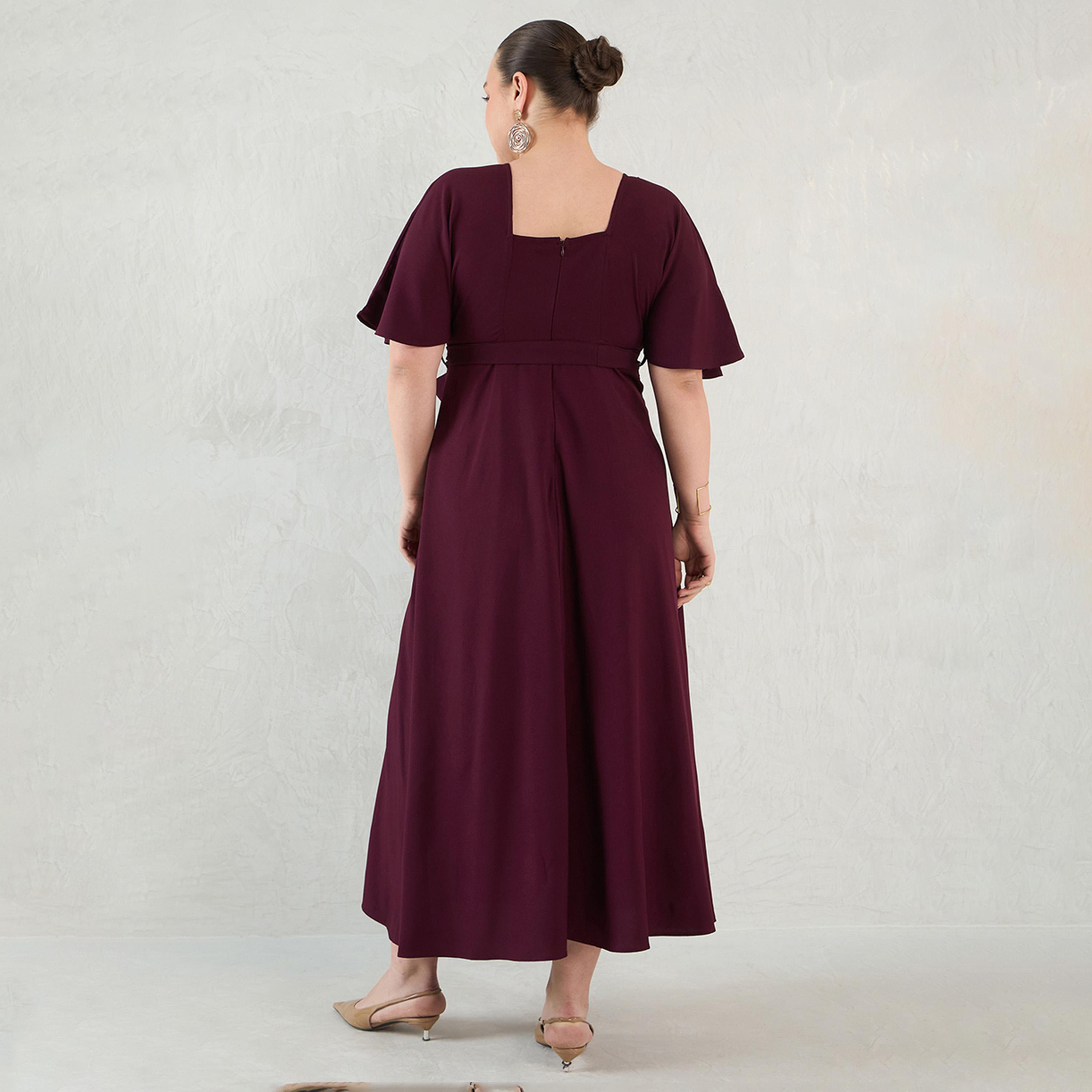 Femmella X Styli Wine Kimono Wrap Maxi Dress-women-clothing-dresses-image-2