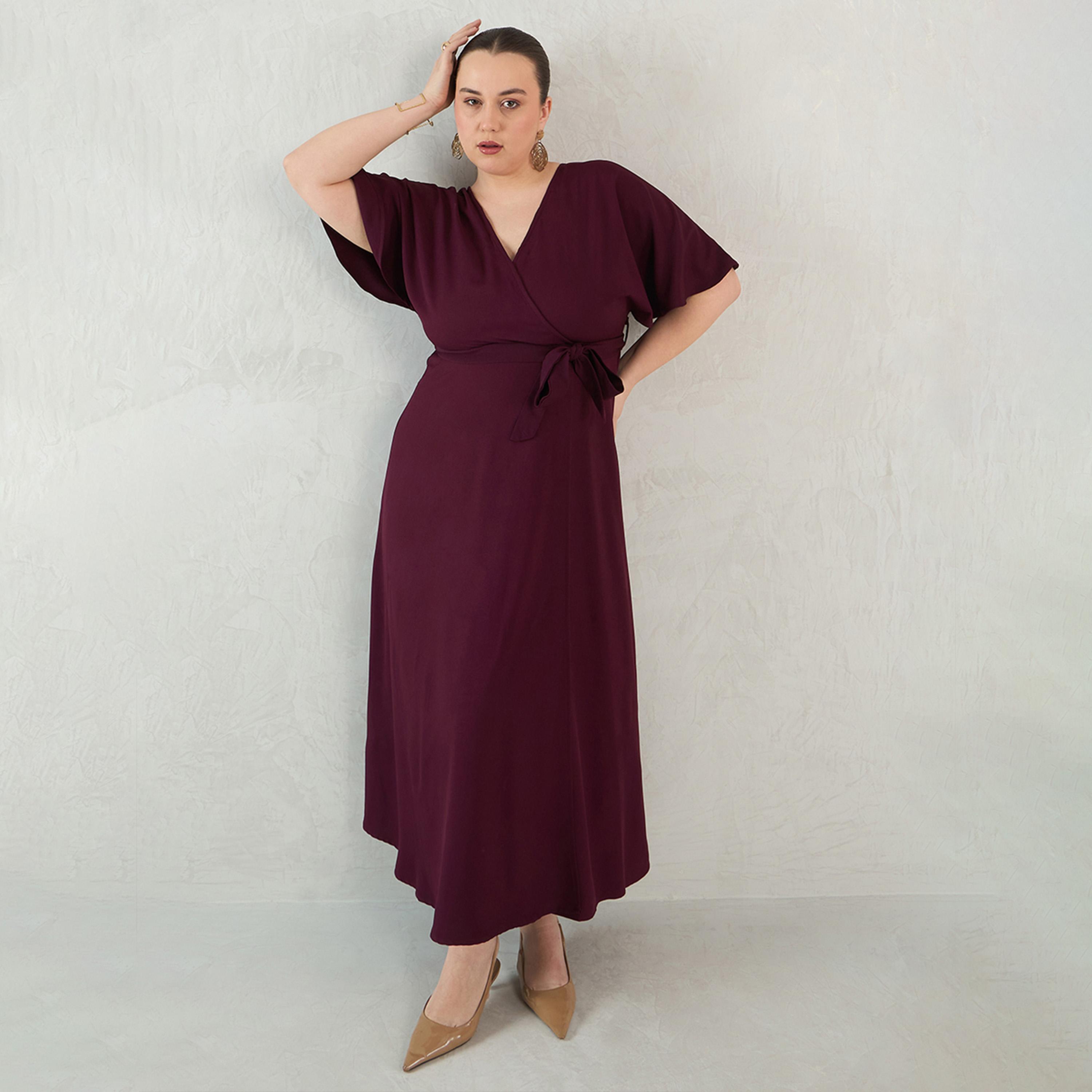 Femmella X Styli Wine Kimono Wrap Maxi Dress-women-clothing-dresses-image-6