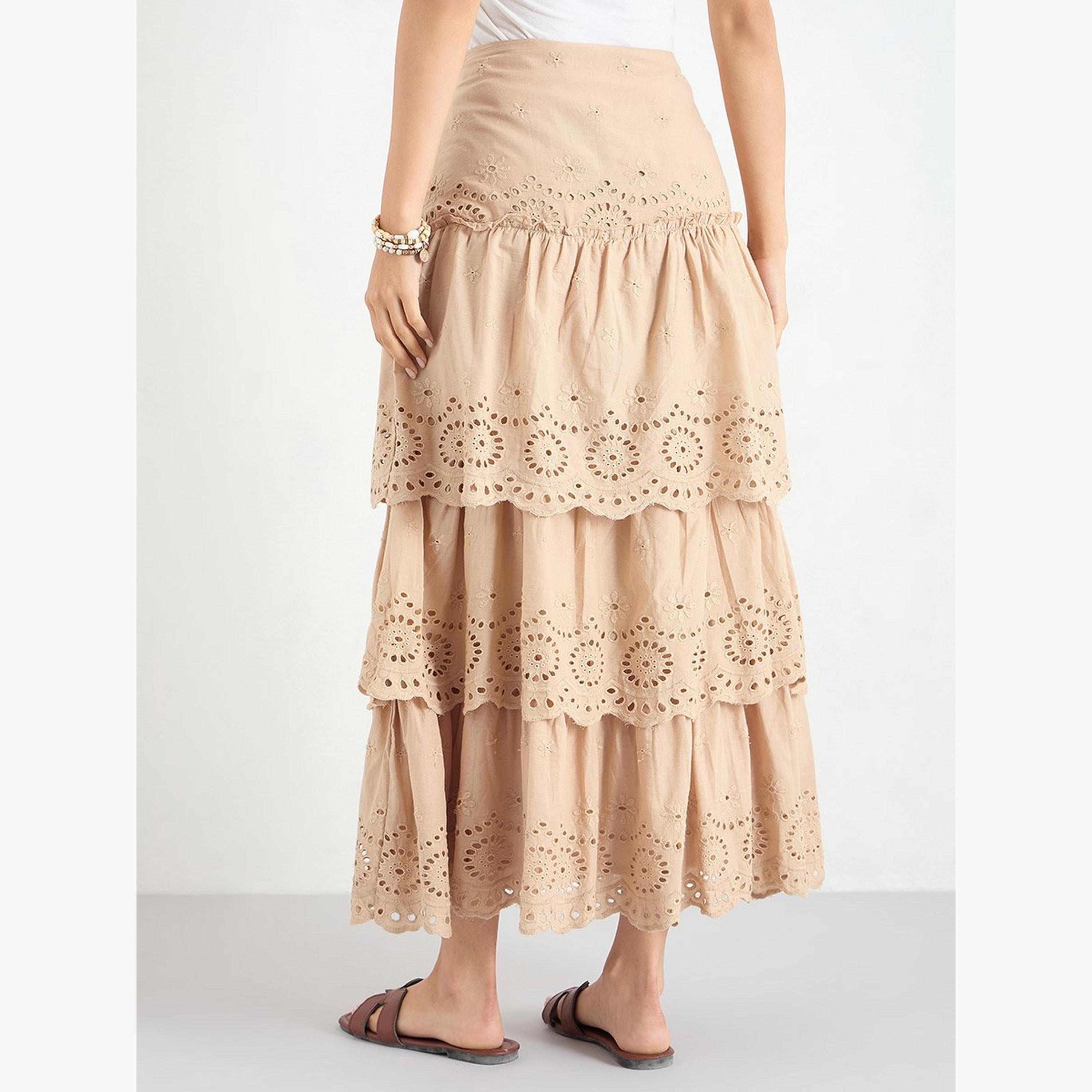 تنورة طويلة بنسيج شيفلي-women-clothing-bottoms-skirts-image-5