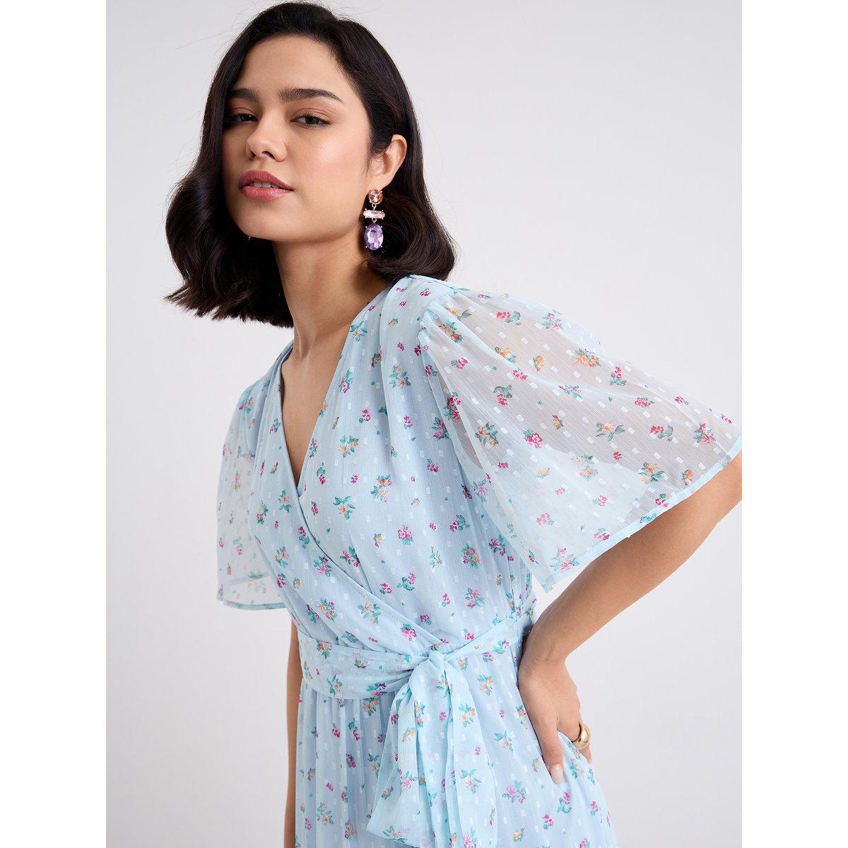 Styli Light Blue Dobby Floral Tiered Maxi Dress-women-clothing-dresses-image-3