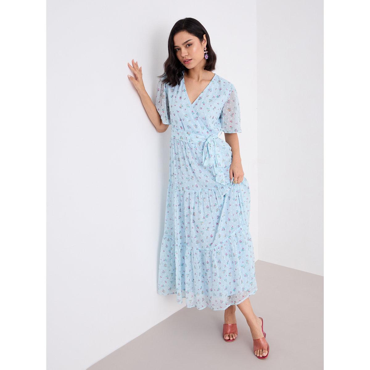 Styli Light Blue Dobby Floral Tiered Maxi Dress-women-clothing-dresses-image-5