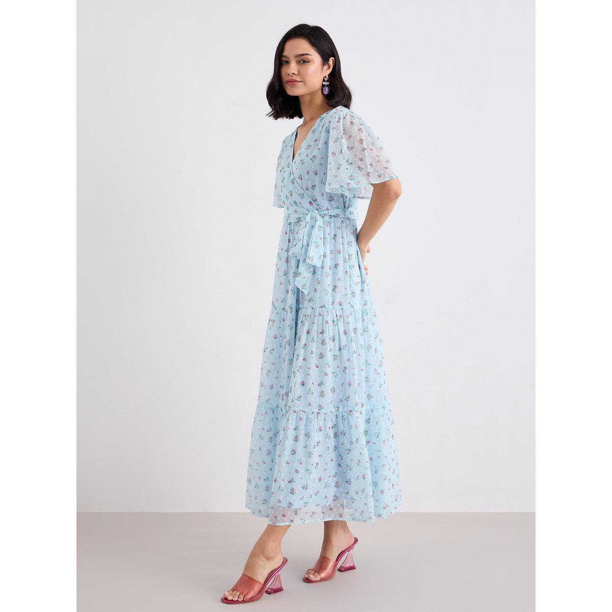 Styli Light Blue Dobby Floral Tiered Maxi Dress-women-clothing-dresses-image-6