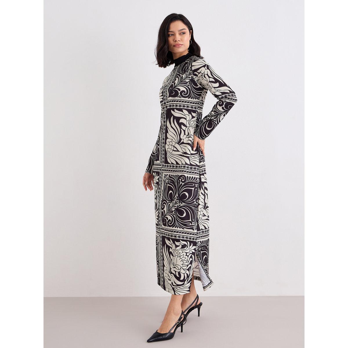 فستان طويل بطبعات وشاح مع ياقة عالية-women-clothing-dresses-image-6